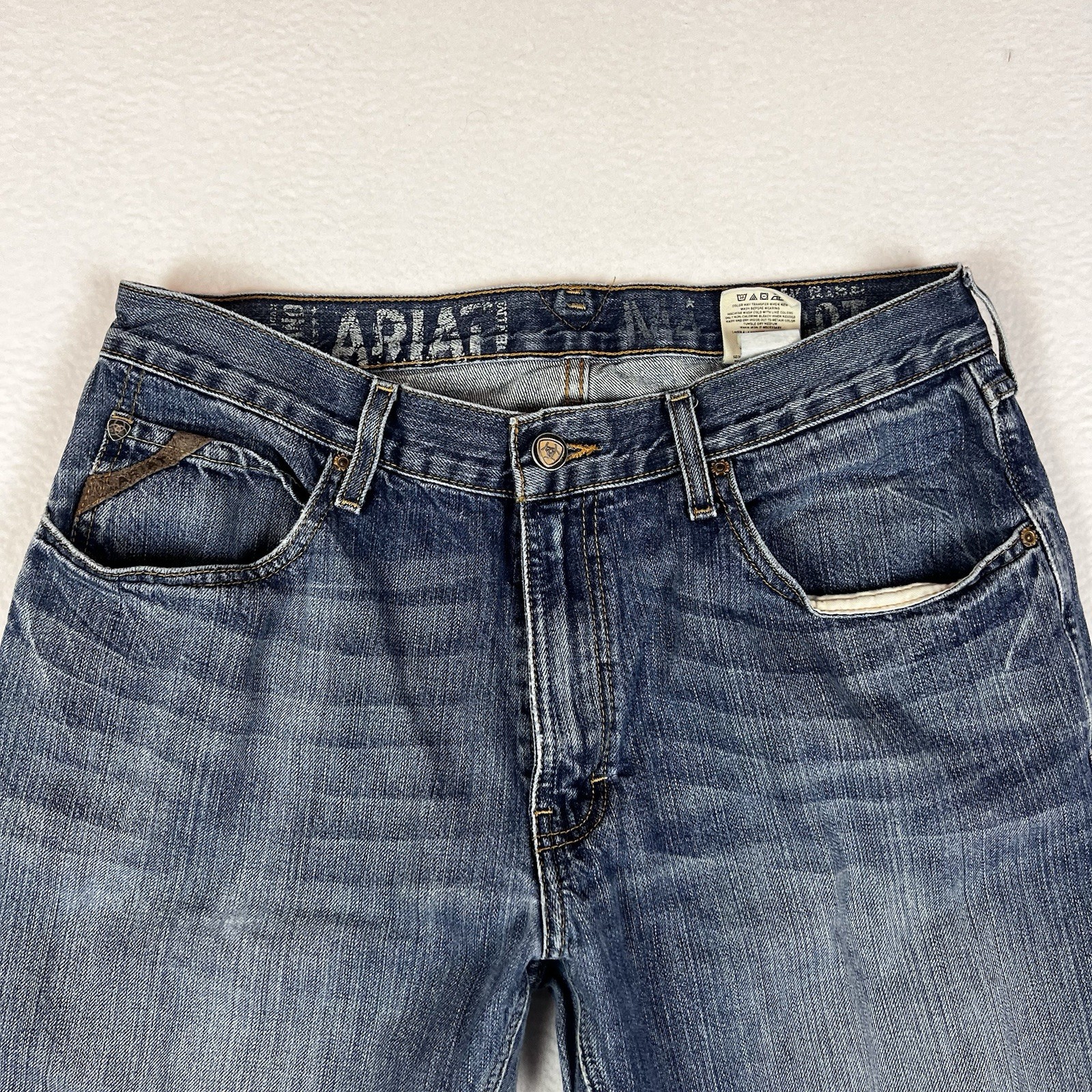 Ariat Jeans Mens 34×36 M4 Low Rise Boot Whiskering Western Rodeo