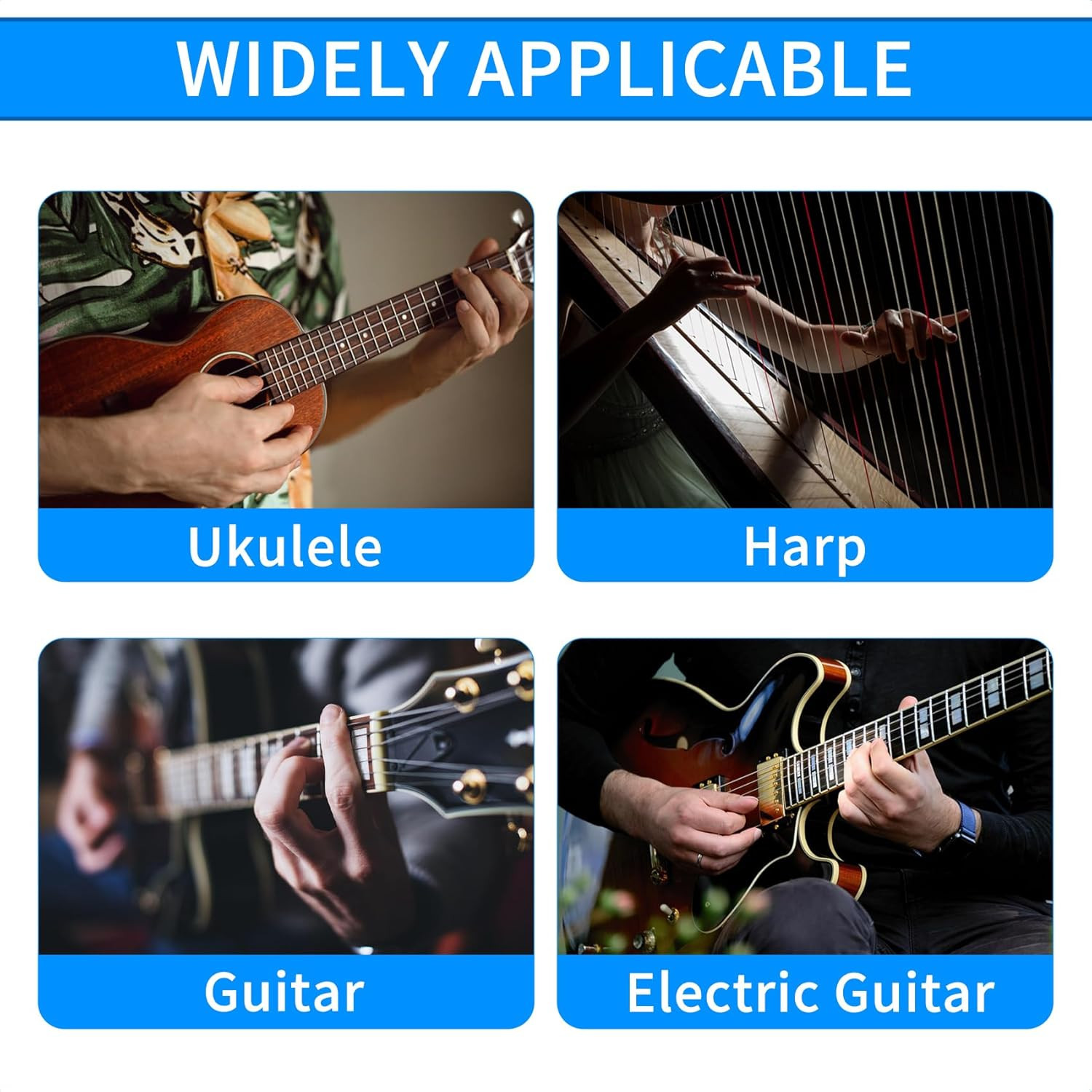 50Pcs Guitar Silicone Finger Protector,Fingertip Protection Covers Caps in 5 Siz