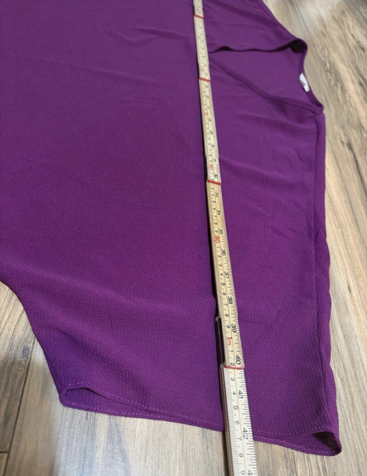 Women’s Purple Polyester Blend Woven V-Neck Dolman Short Sleeve Blouse