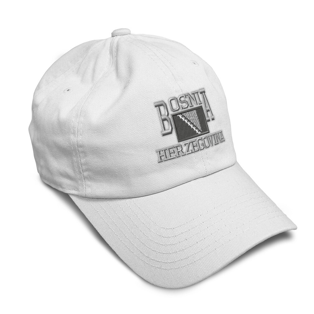 Soft Women Baseball Cap Bosnia and Herzegovina Flag B Embroidery Buckle Closure