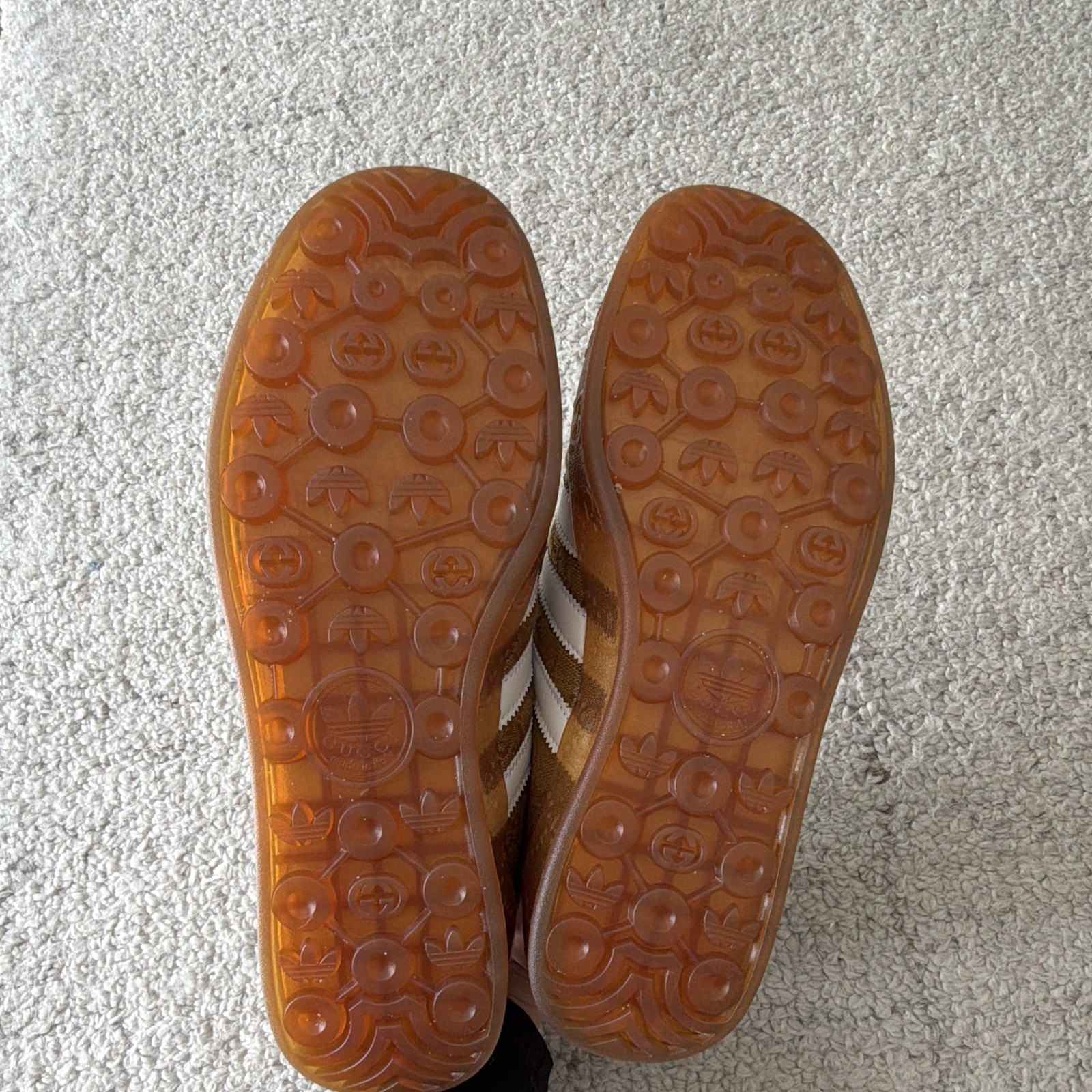 adidas x Gucci Gazelle GG Logo Brown/White/Burgundy Low Top Lace-Up Silk HQ7083