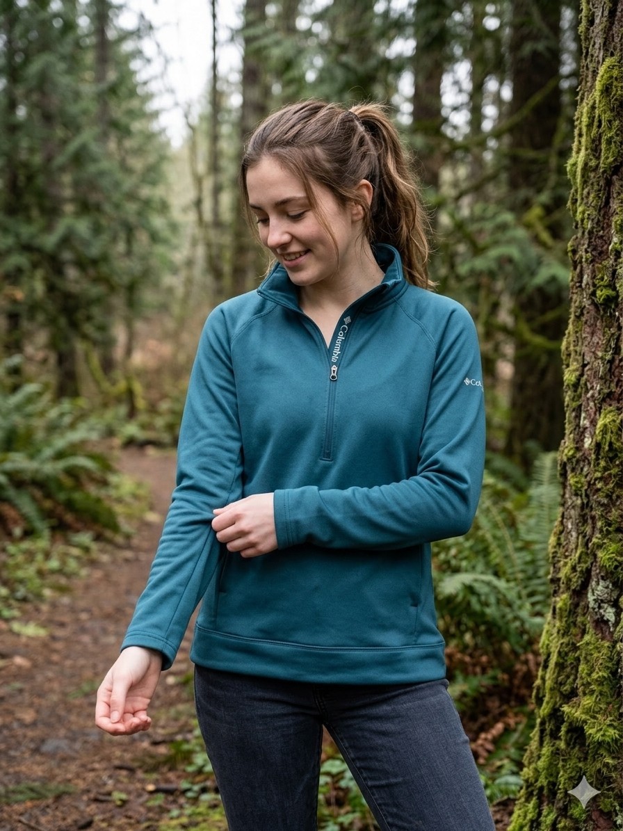 Columbia Women’s Fast Trek II Full Zip Fleece Jacket Teal Green Size S Outdoor