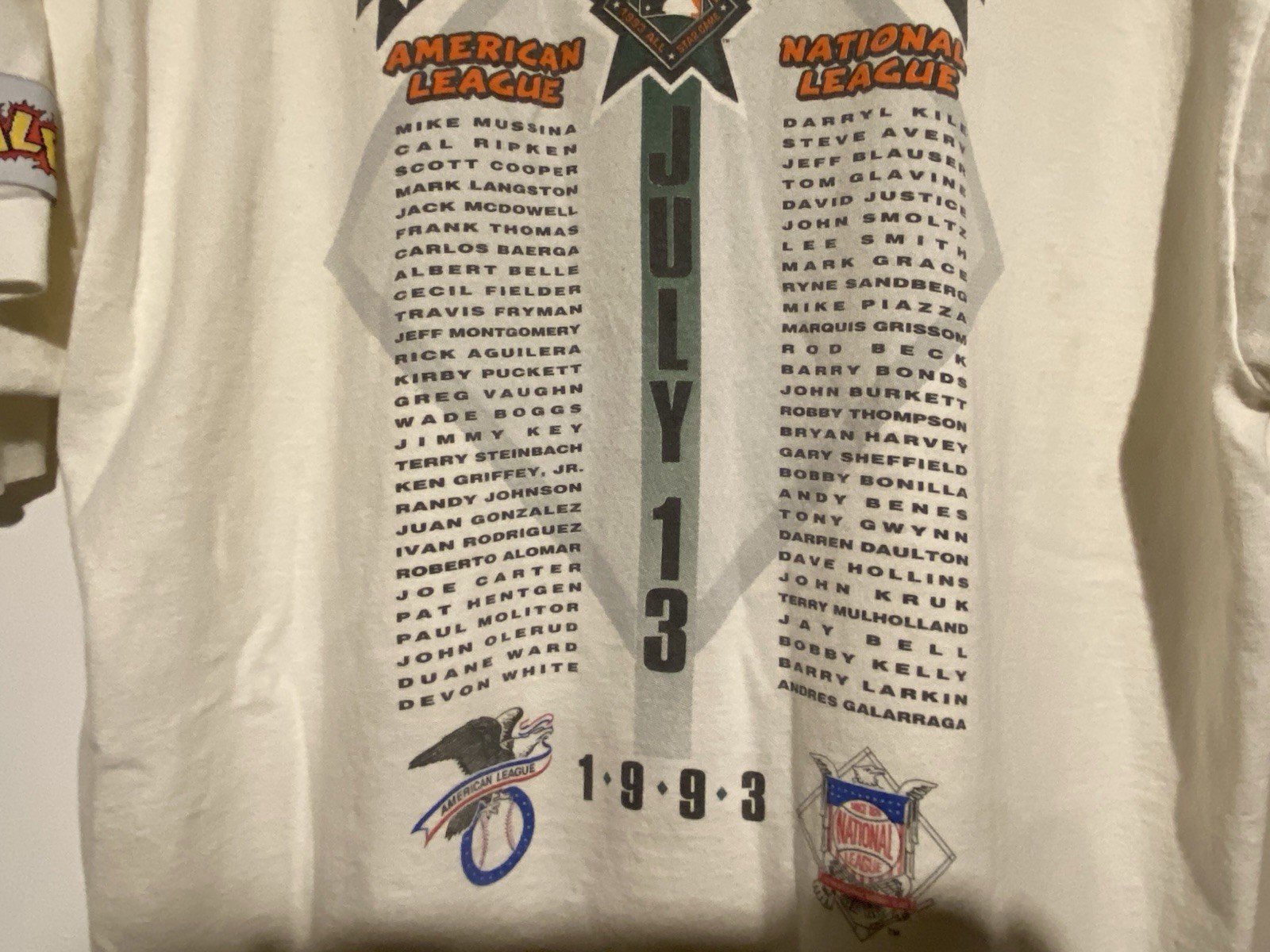 1993 MID SUMMER CLASSIC All Star Game T-Shirt — 90s MLB RARE VINTAGE — XL