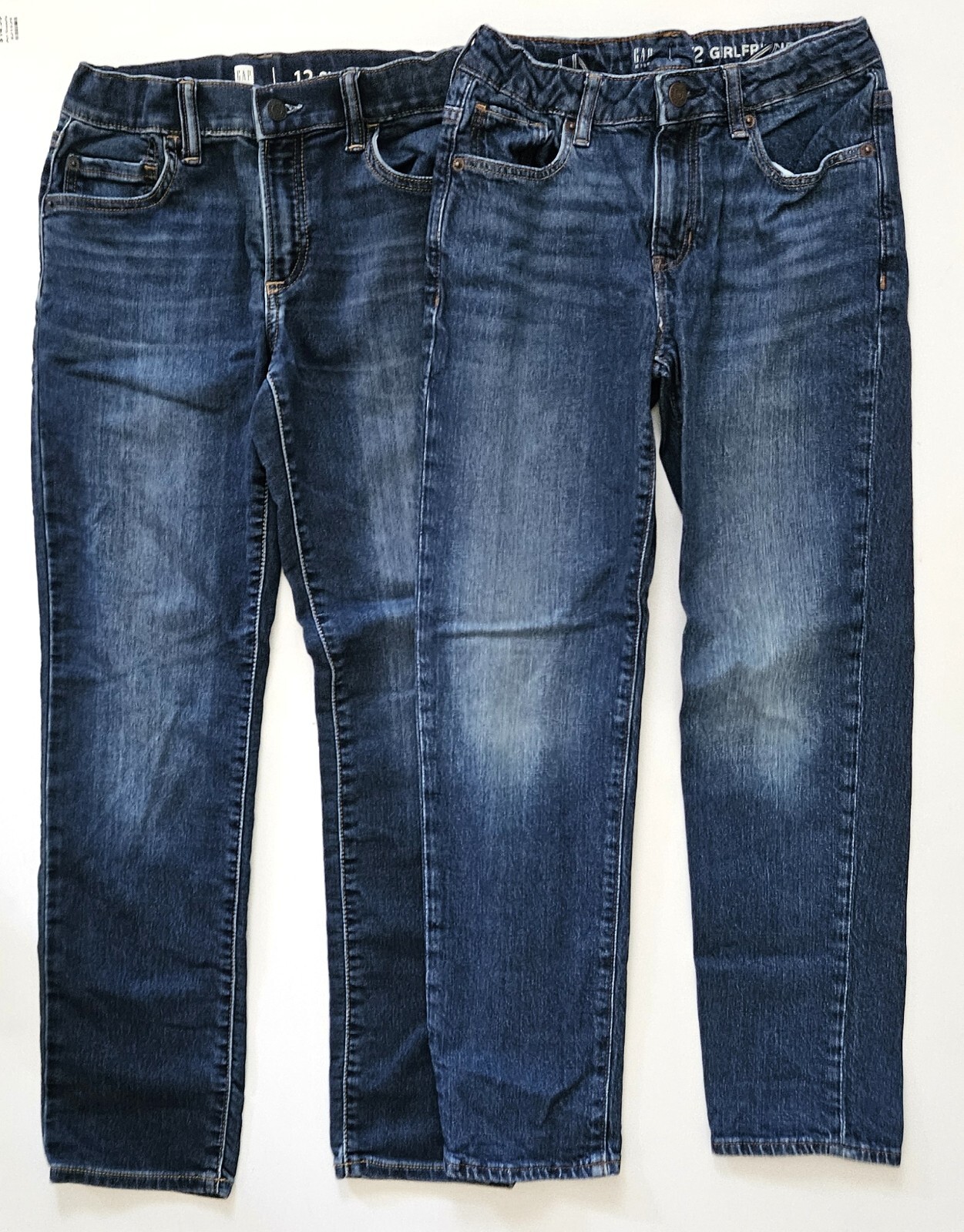 Gap Kids Girls 12 Slim Girlfriend Straight Jeans Lot SC1-830