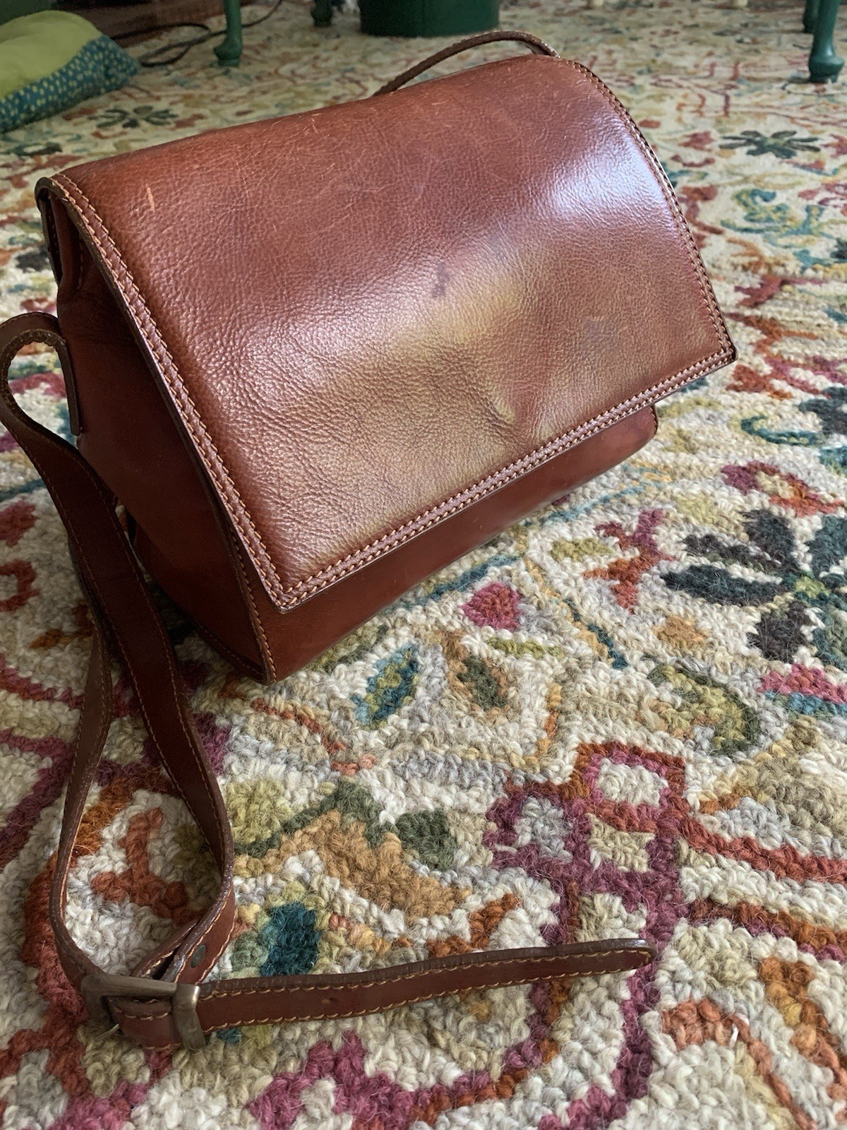 Marforio Venezia Brown Medium Crossbody Bag Magnetic Flap Zip Inner Pockets
