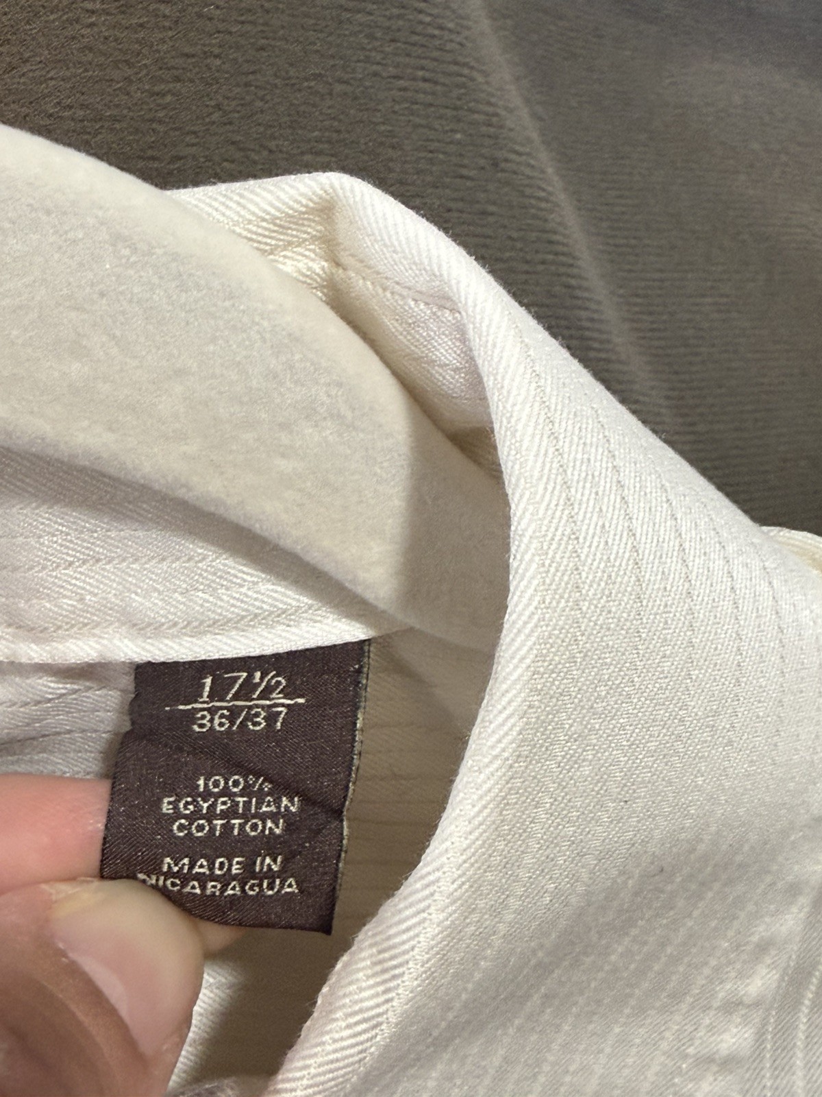 Tasso Elba Mens Double Diamond Button Down Dress Shirt, ivory , 17 1/2 Neck