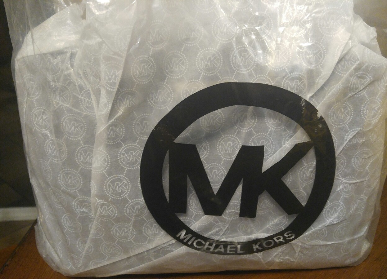 New Michael Kors Savannah Medium Saffiano Leather Satchel BLACK tote black gold