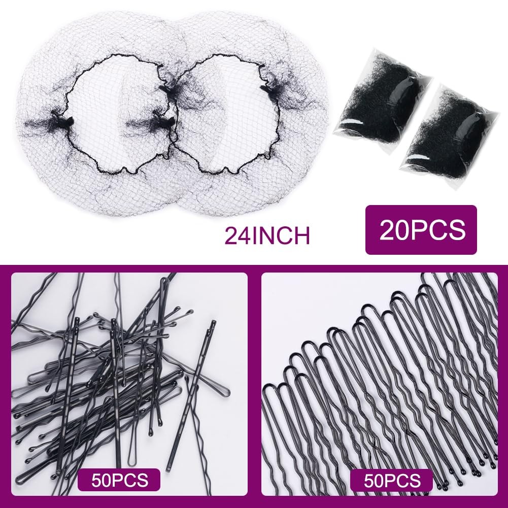 120PCS Elastic Hair Net Set for Food Service 1 Count (Pack of 120), Black