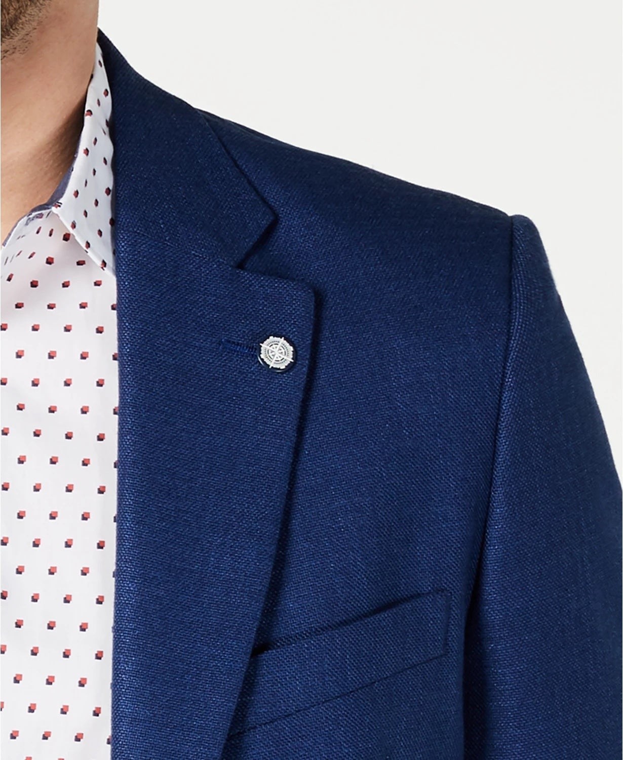Nautica Mens Modern fit Sport Coat Blazer 38 R Navy Blue Solid Stretch