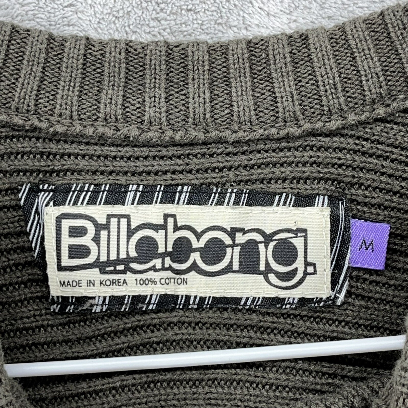 Vintage Billabong Sweater Mens Medium Green Elbow Patches Surf Beach Fisherman
