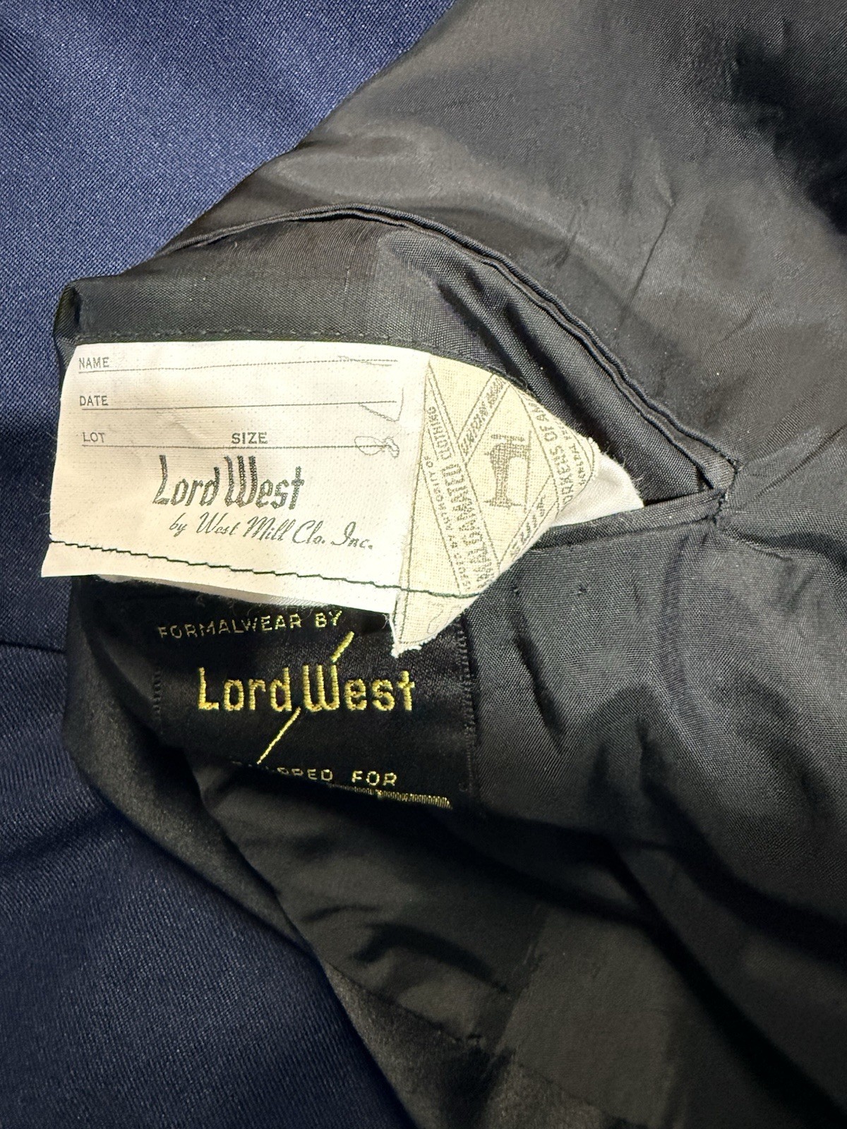Lord West Black One Button Tuxedo Jacket Satin Shawl Lapel size 40S shoulder