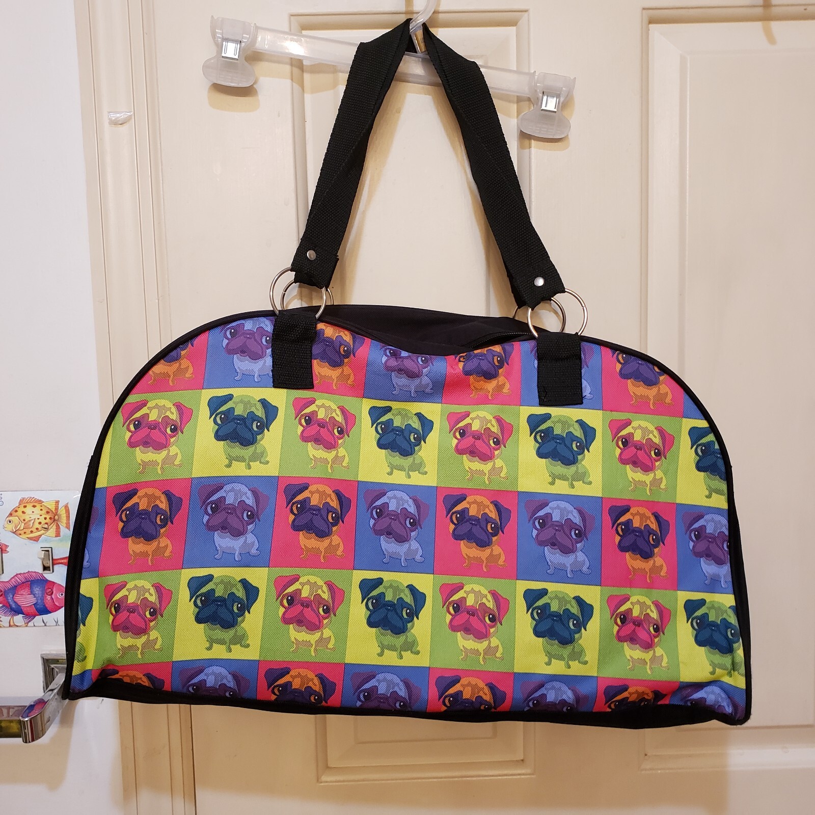 Warhol Style Pop Art Pug Dog Graphic Tote Bag 19 x 1 1 x 5 Double Handle