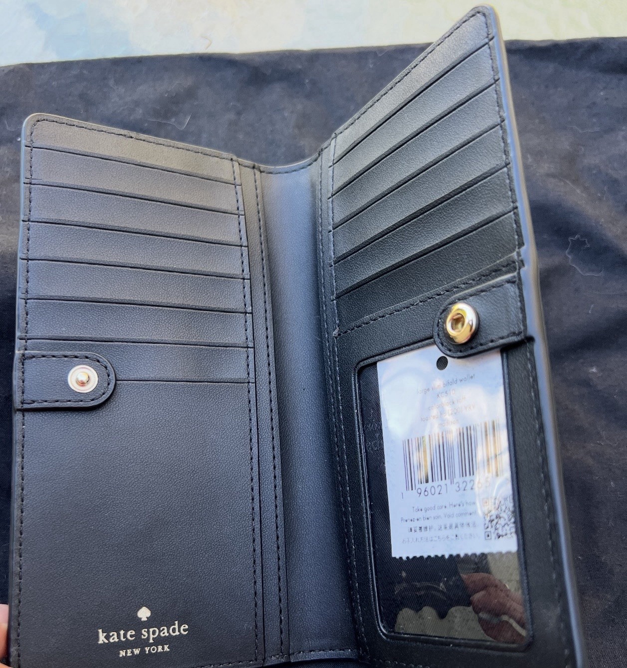 kate spade Staci/Madison Colorblock Large Slim Bifold Wallet Saffiano leather