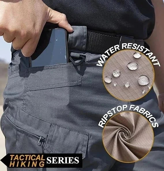 Men’s Work Cargo Pants Tactical Combat Pants Outdoor Hiking Waterproof Trousers