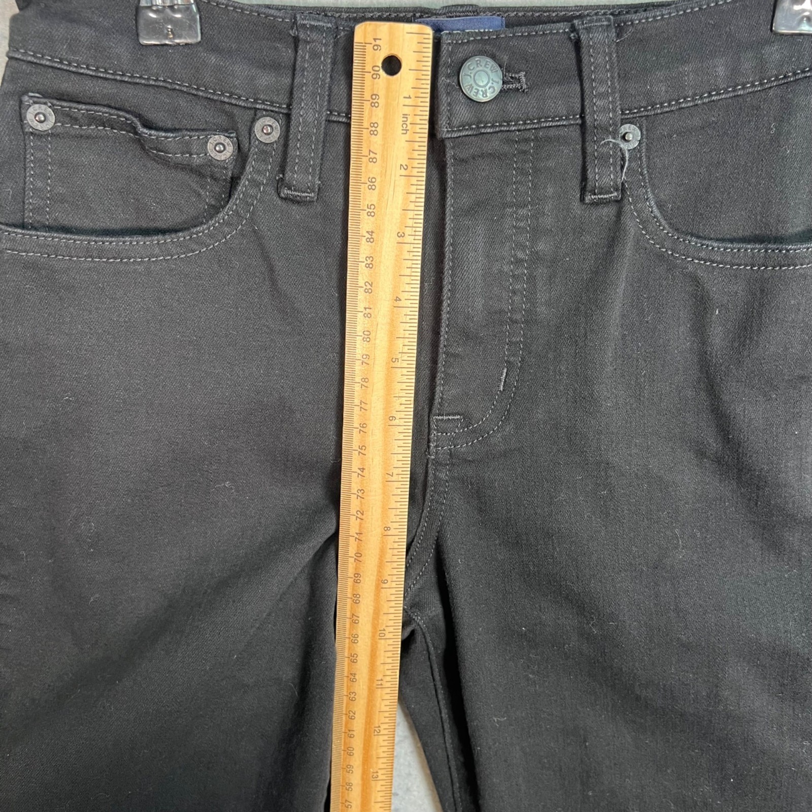 J. Crew Essential Straight Leg Black Jeans Womens Size 25P Cotton Blend Denim