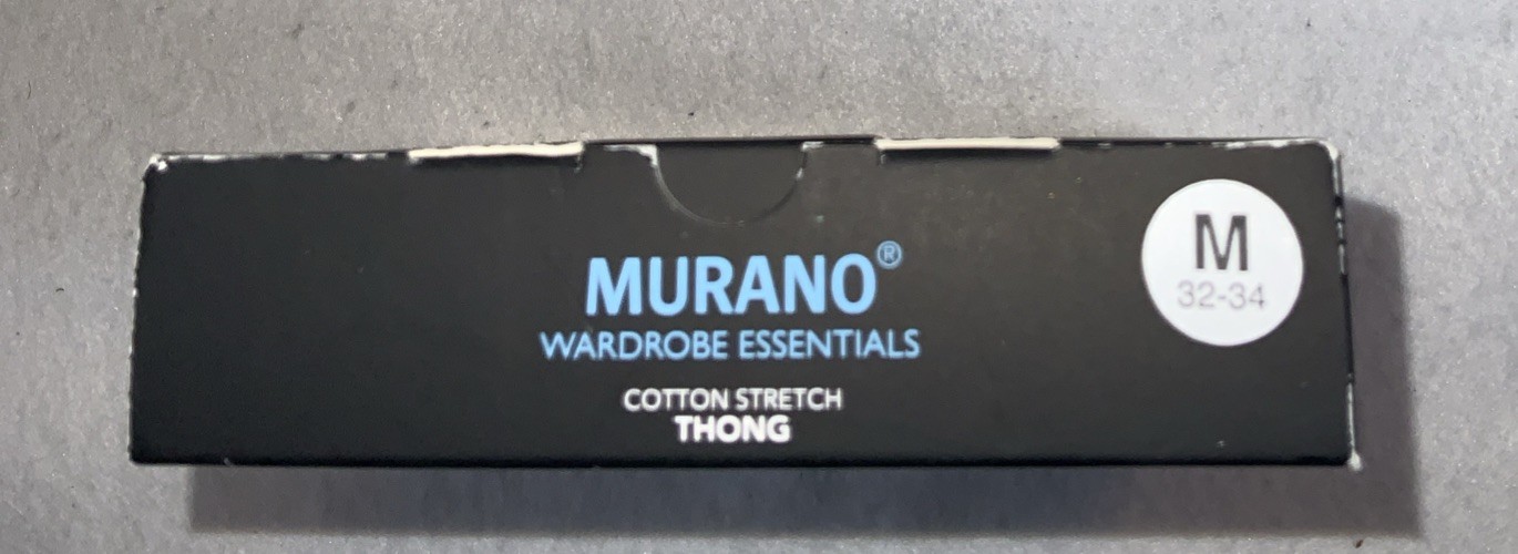 Murano Wardrobe Essentials Men’s 3 Pack Cotton Stretch Thong Size Medium(32-34)