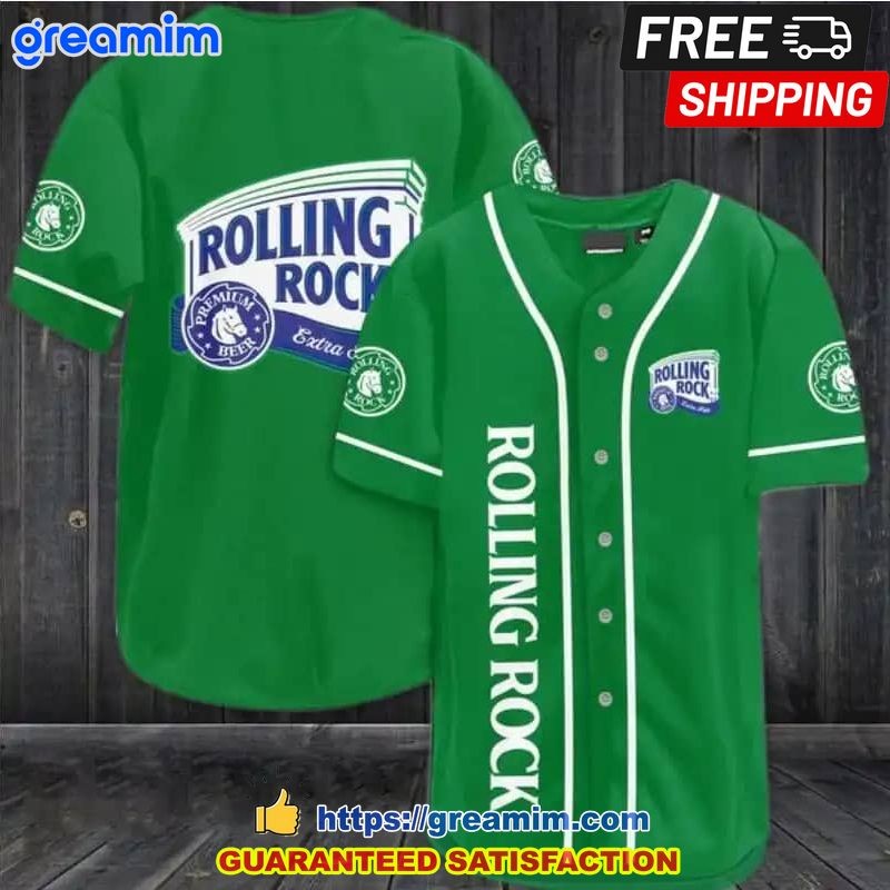 Green Rolling Rock Beer Party Unisex Baseball Jersey