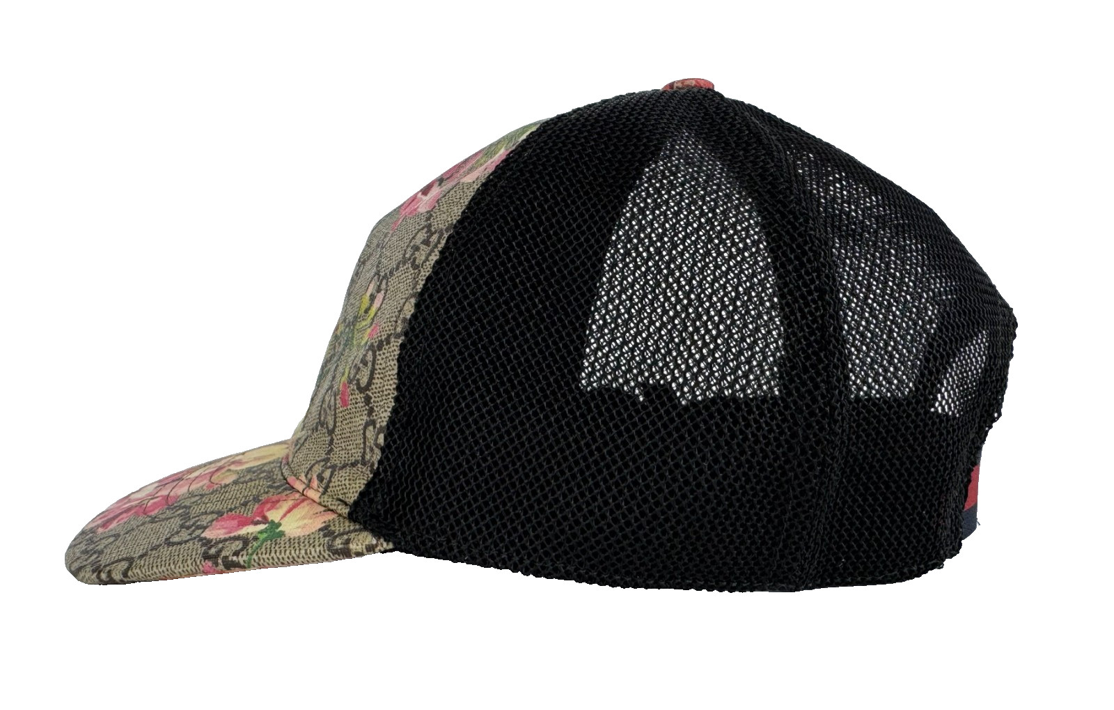 Gucci Auth Pink Blooms Sz 57 S Small GG Supreme Monogram Trucker Hat Cap
