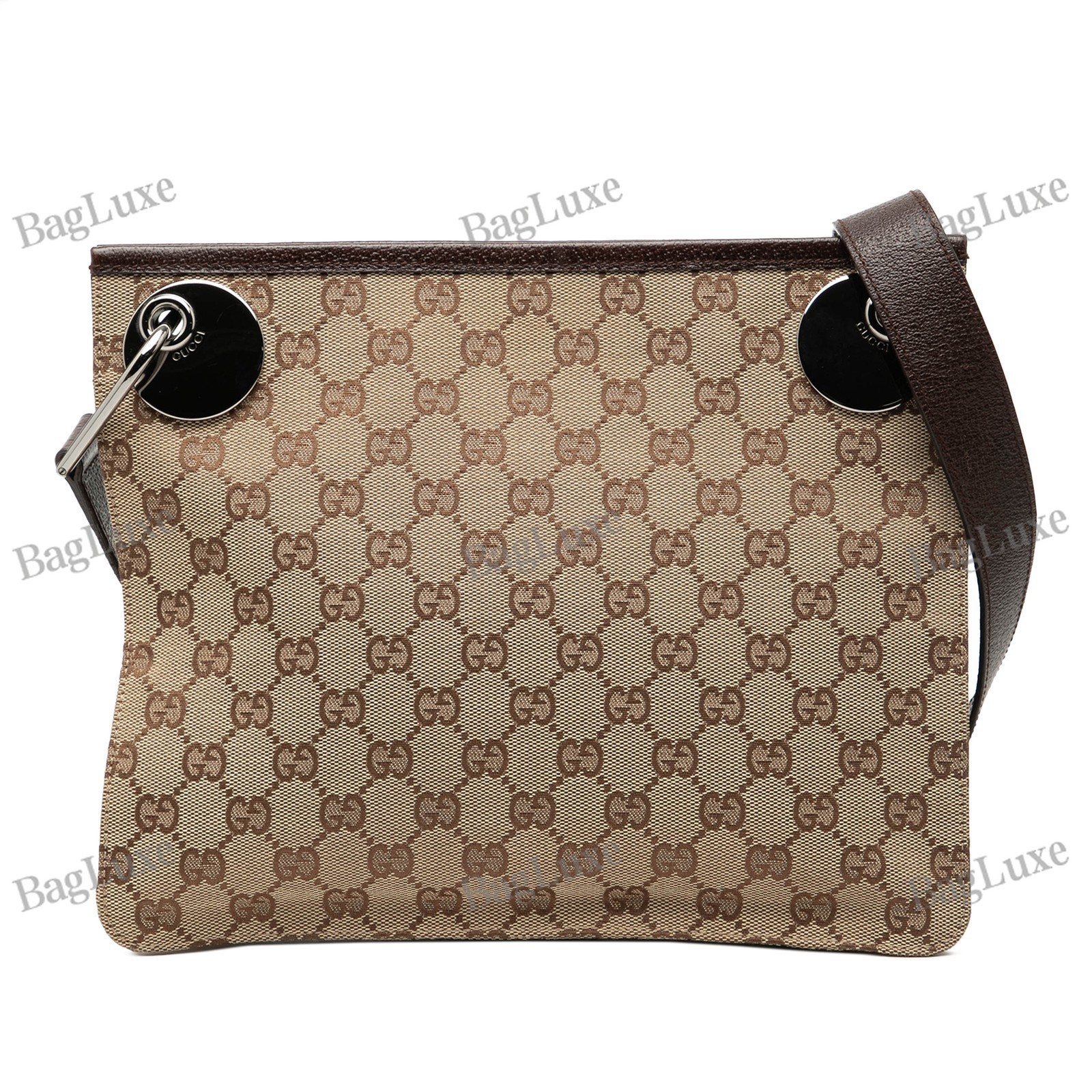 Gucci GG Canvas Eclipse Crossbody Pre-Loved Beige Bag