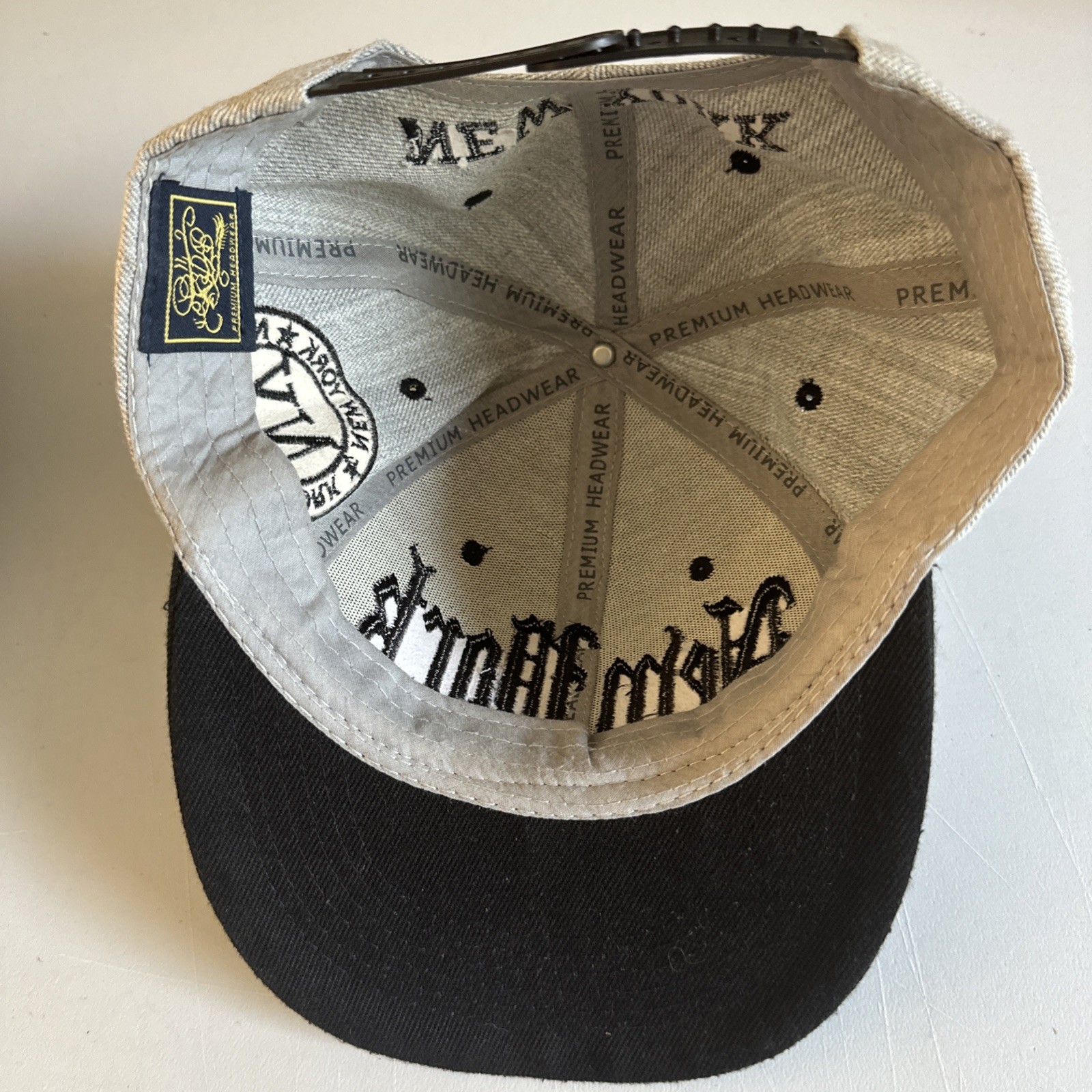 New York NY Grey Black Snapback Baseball Cap Kipa Premium Headware Adjustable