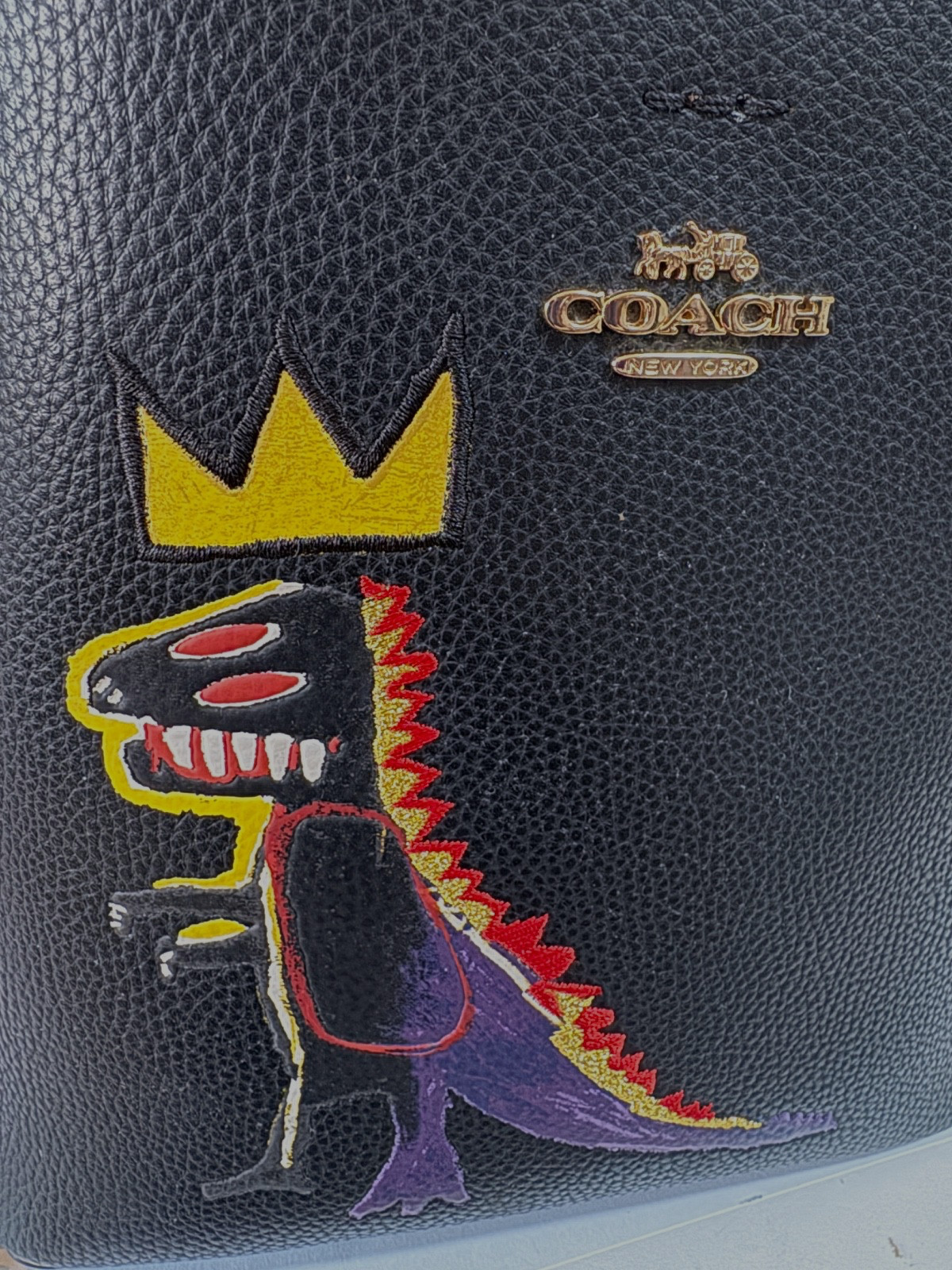 COACH + BASQUIAT REXY DINOSAUR MULTI-FUNCTIONAL LEATHER BAG C6073 W/ DUST COVER