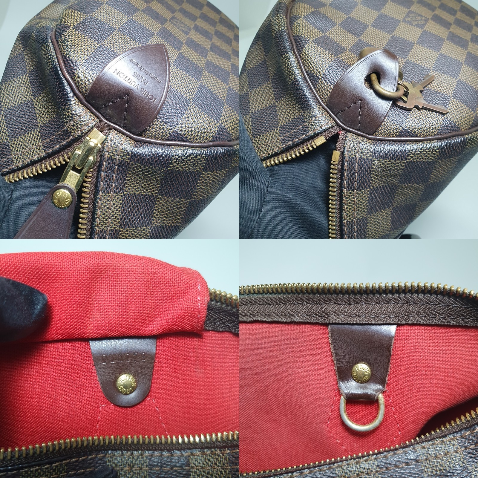 Authentic Louis Vuitton Speedy 30 Damier Ebene N41531 Genuine Daily Bag CLA488