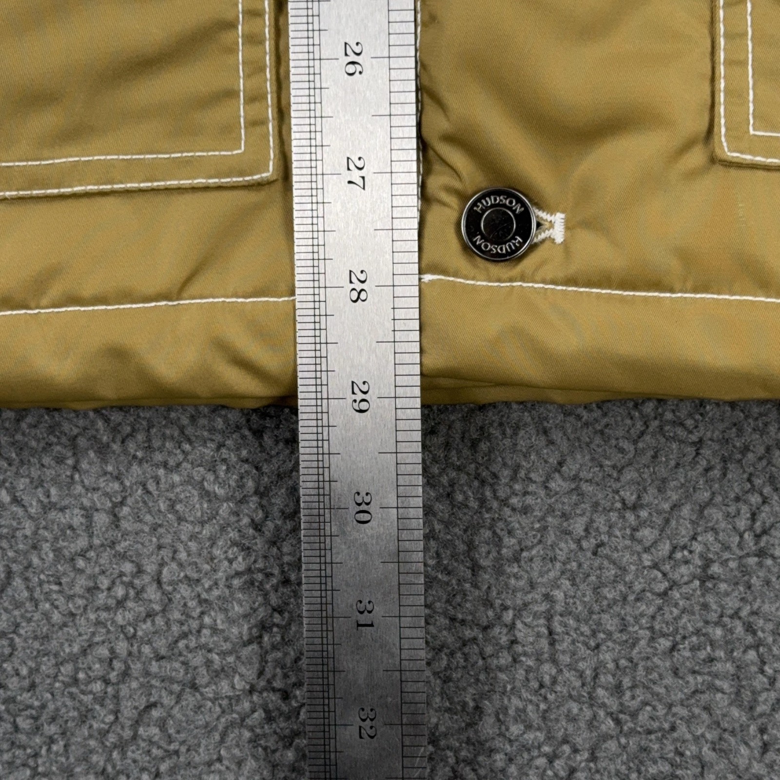 Hudson Jacket Mens Medium Beige Quilted Button Up Utility Quilted Chore Workwear