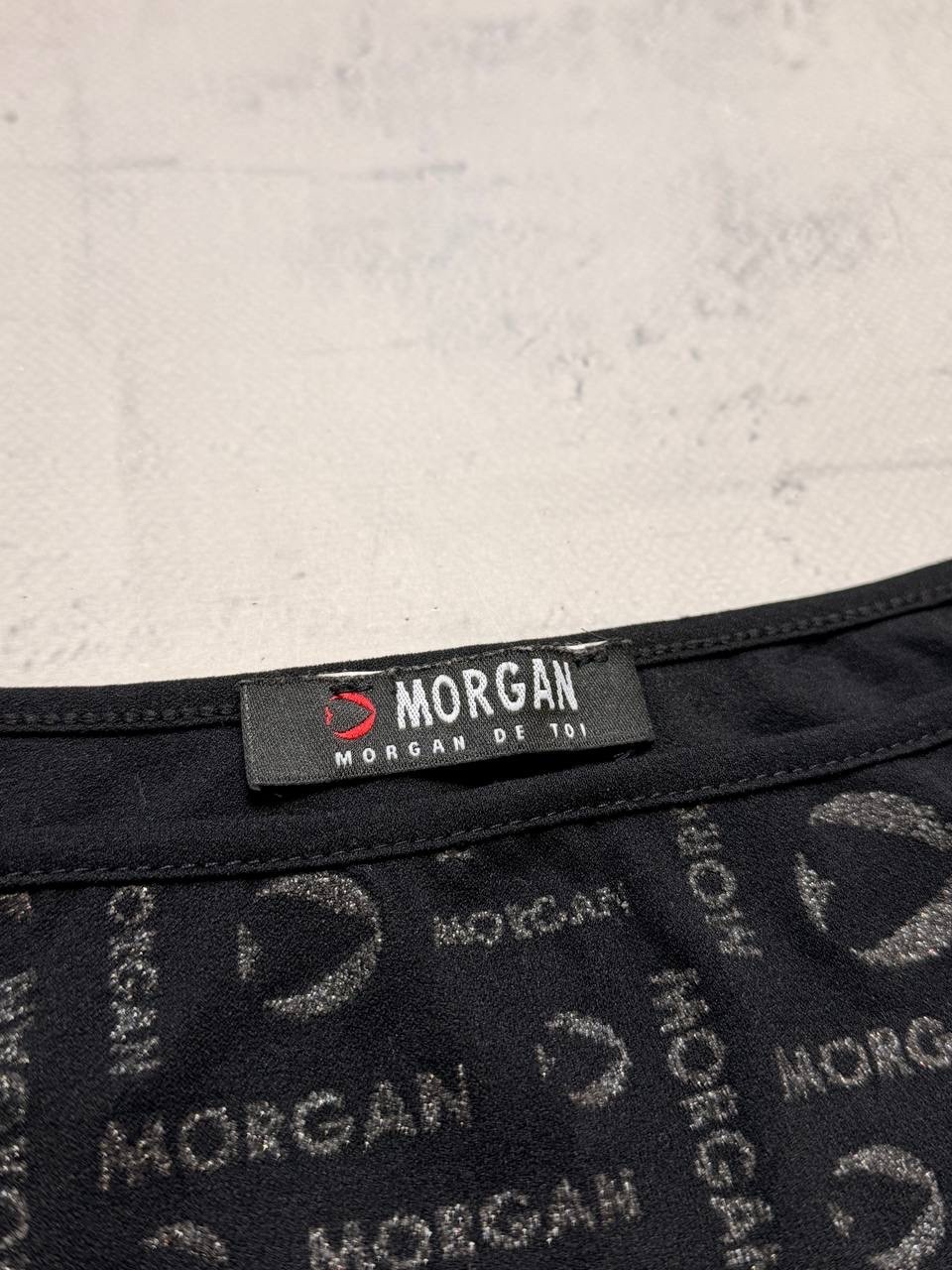 Vintage Morgan De Toi Monogram Tank Top, Rare Y2K All Over Print Black Size Xs