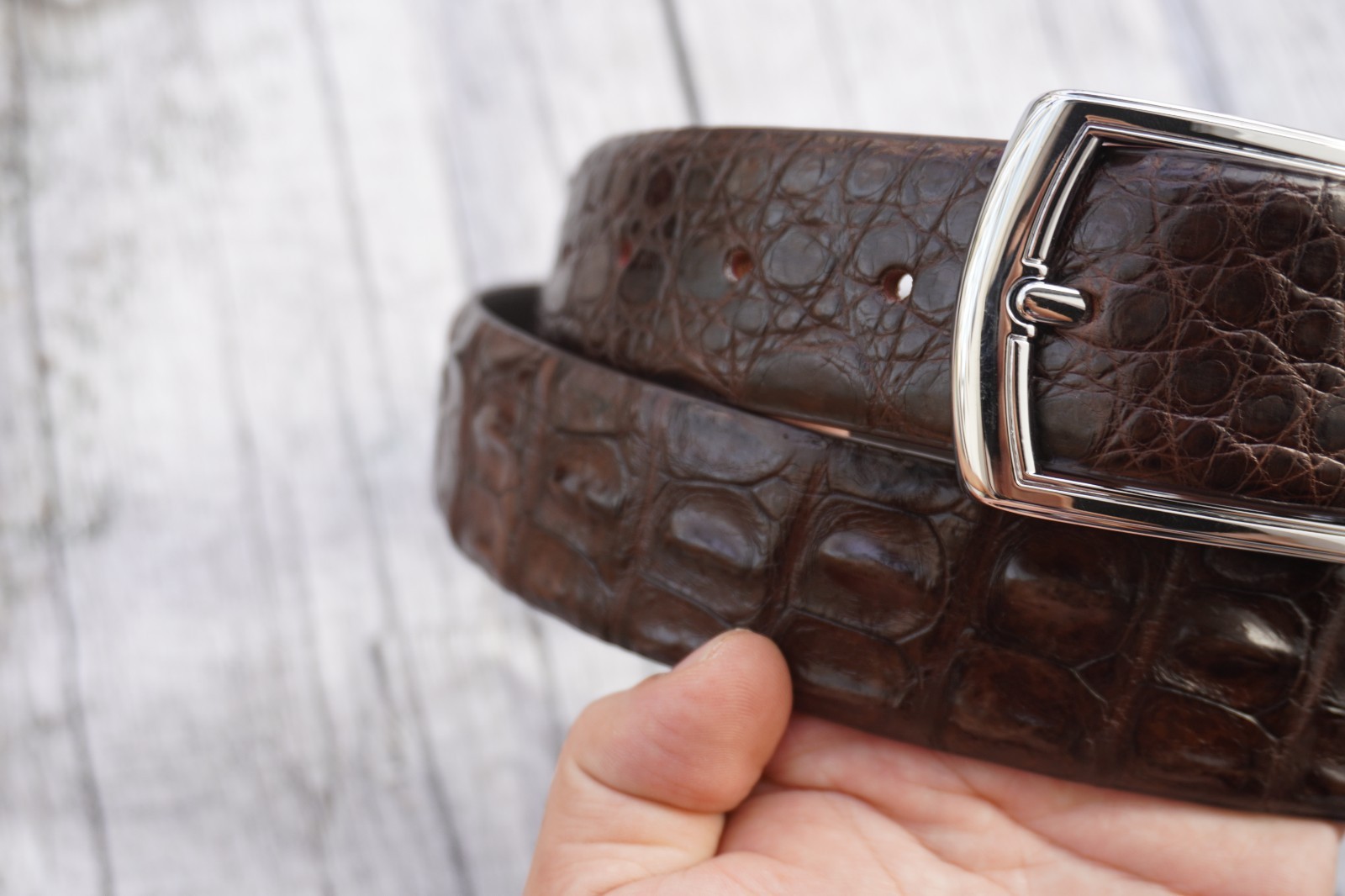Brown Genuine Crocodile Hornback Leather Skin Men’s Belt W 1.3 inch #T34