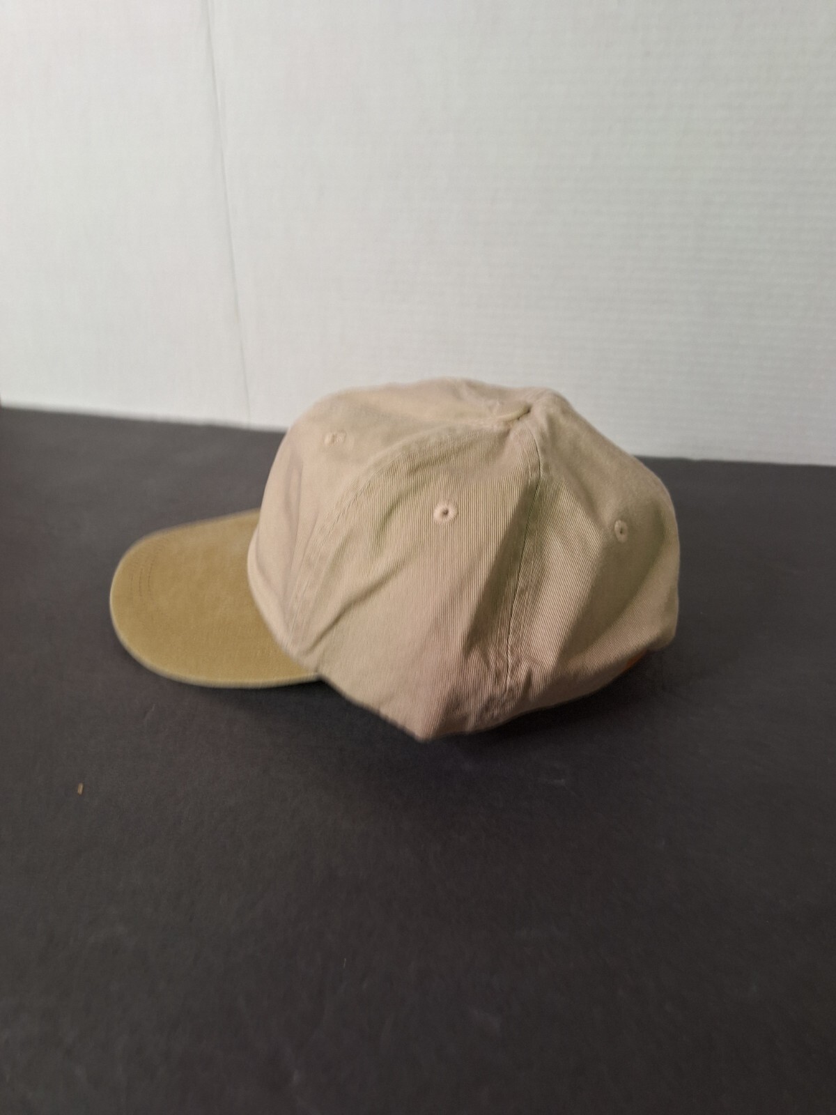 Vintage Baseball Cap Falcon Headwear Ivory/Khaki Denim Hat Leather Strap NOS