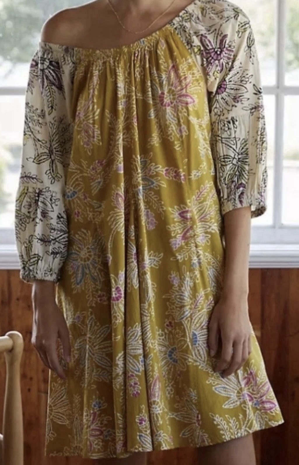 Women’s Daily Practice Bohemian Floral Mini Dress Size M Summer Beach Puff