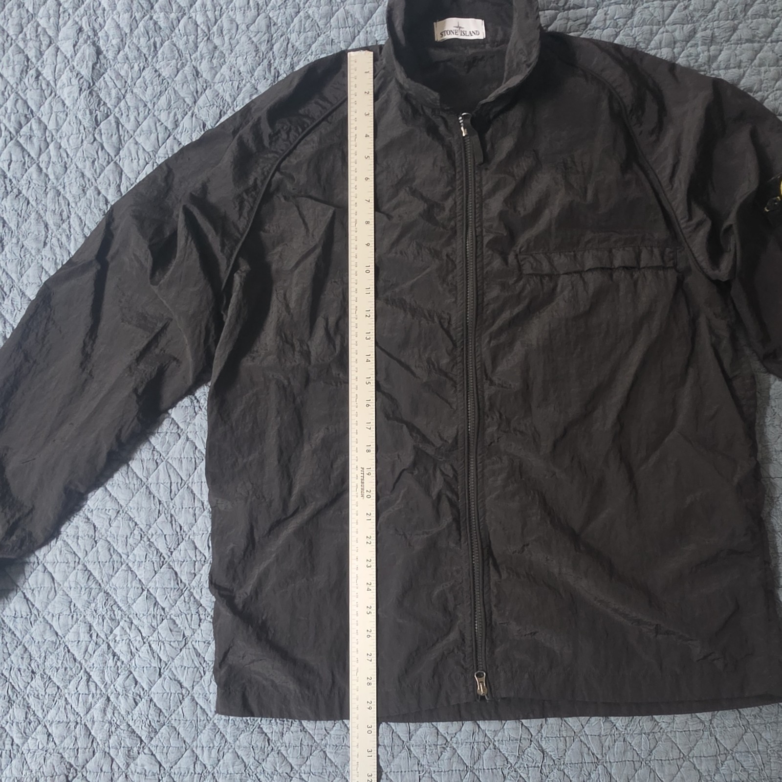 Stone Island Men’s Black Full Zip Stand-Up Collar Jacket Regular Fit 3XL