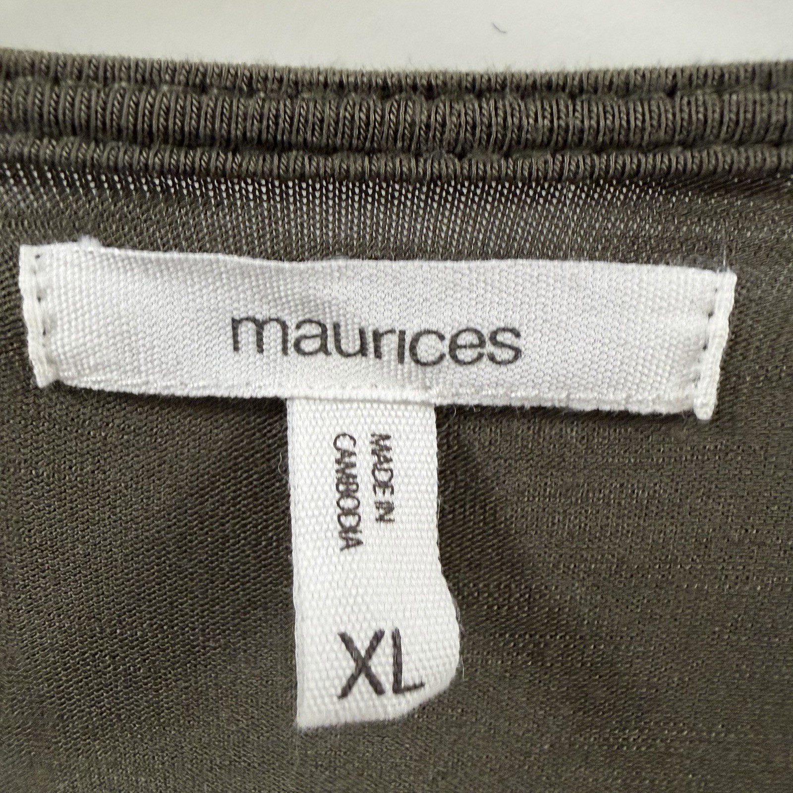 Maurices WomenOlive Green Crochet OverlayStretchKnit CasualSleevelessTank Top XL