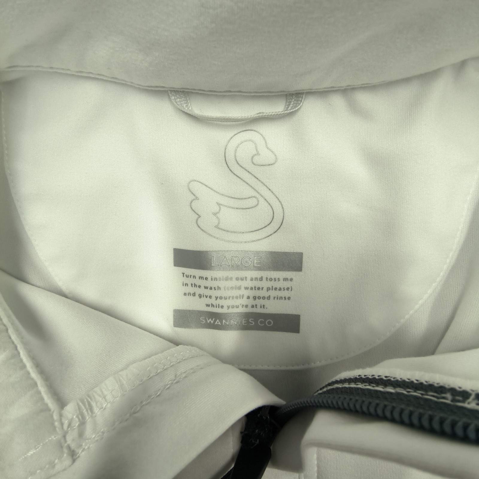 Swannies McKinnon Q Quarter Zip Men’s L White 1/4 Zip Mock Neck Golf Pullover