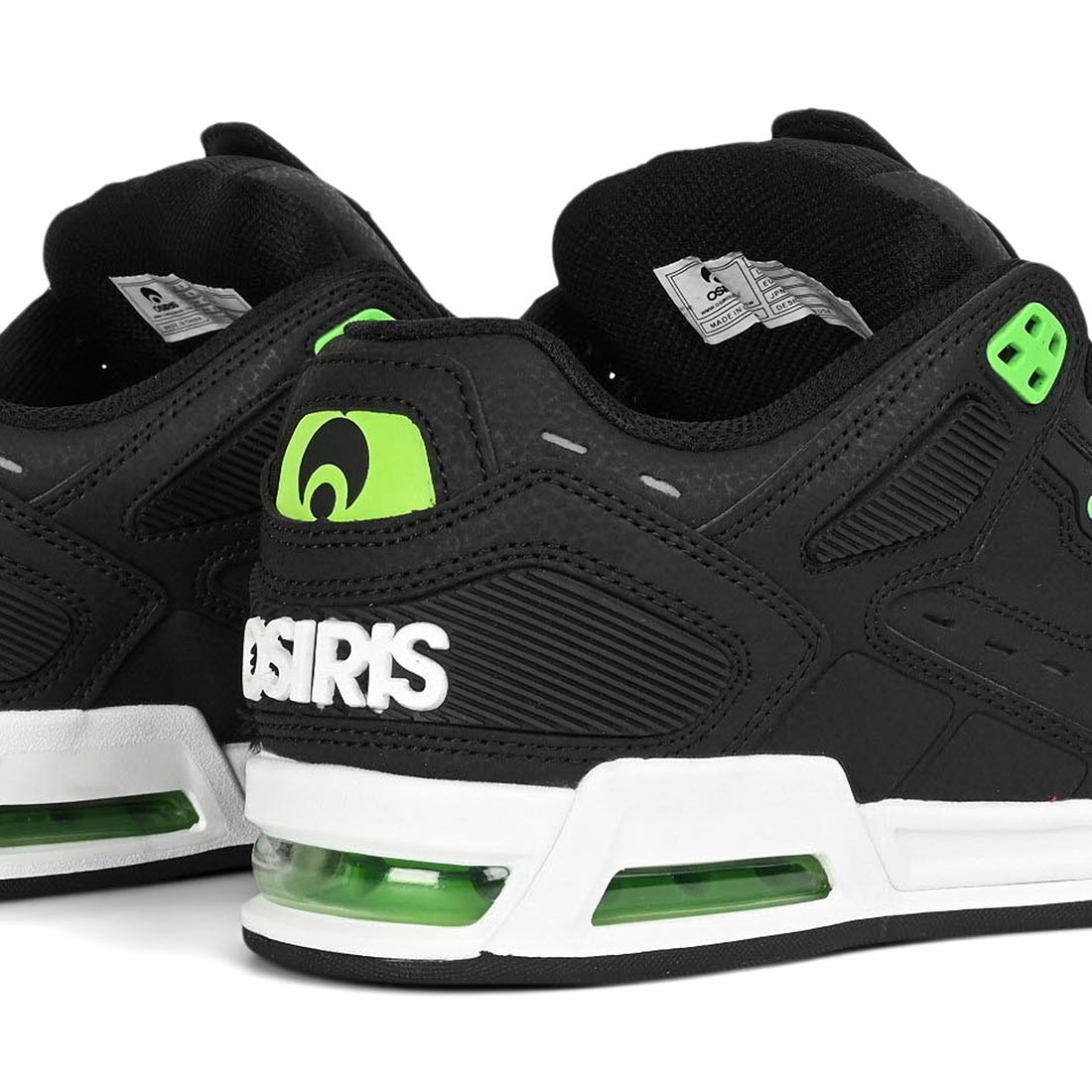 Osiris Peril Skate Shoes – Black/Black/Green