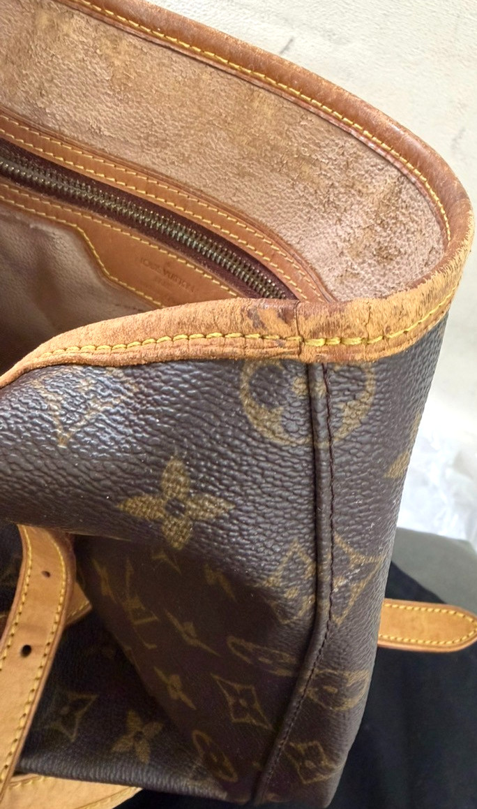 LOUIS VUITTON BUCKET GM Shoulder Tote Bag Monogram Leather Brown M42236 64KD021