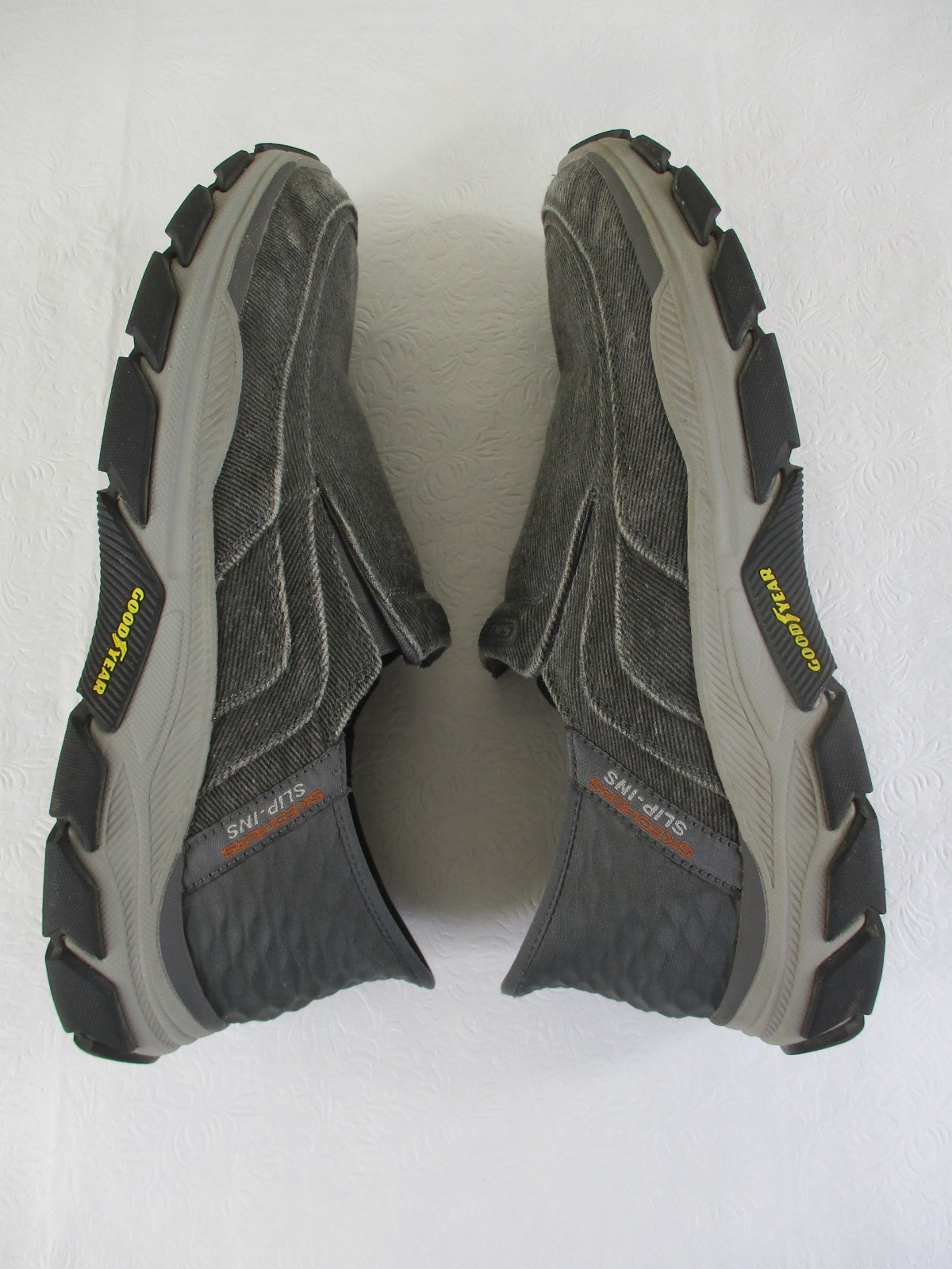Skechers Slip-ins Men’s 12 Gray Canvas Shoes Respected Holmgren Extra Wide