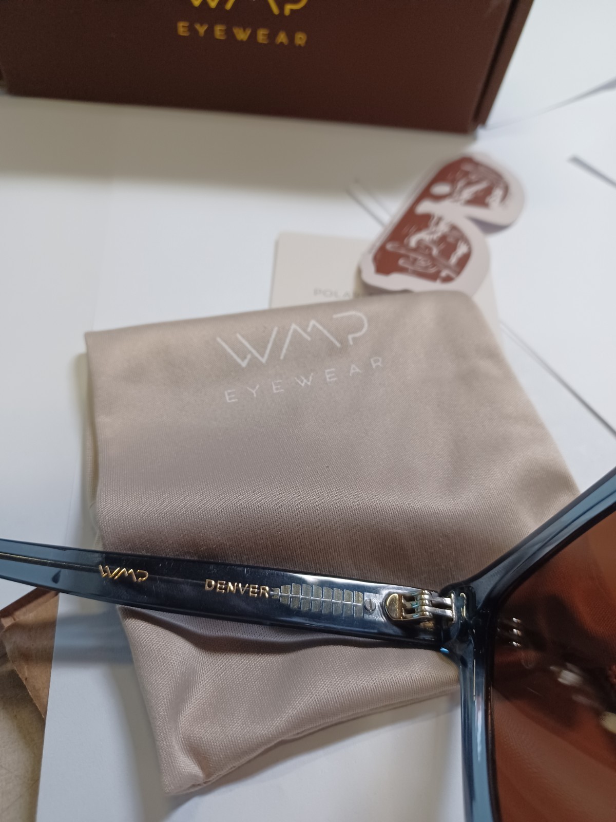WMP Denver 54-20-149 Crystal Indigo Blue / Dark Brown Lens Sunglasses