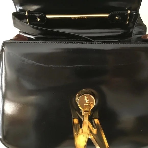 MOSCHINO Redwall Tricolor Polished Leather Bag Made in Italy