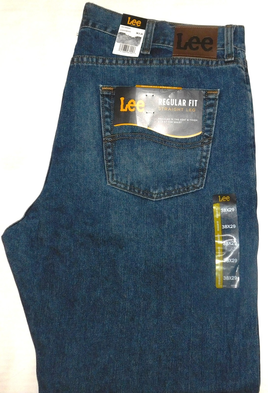 LEE Regular Jeans Straight Leg Regular Seat & Thigh At Waist Lieutenant Blue