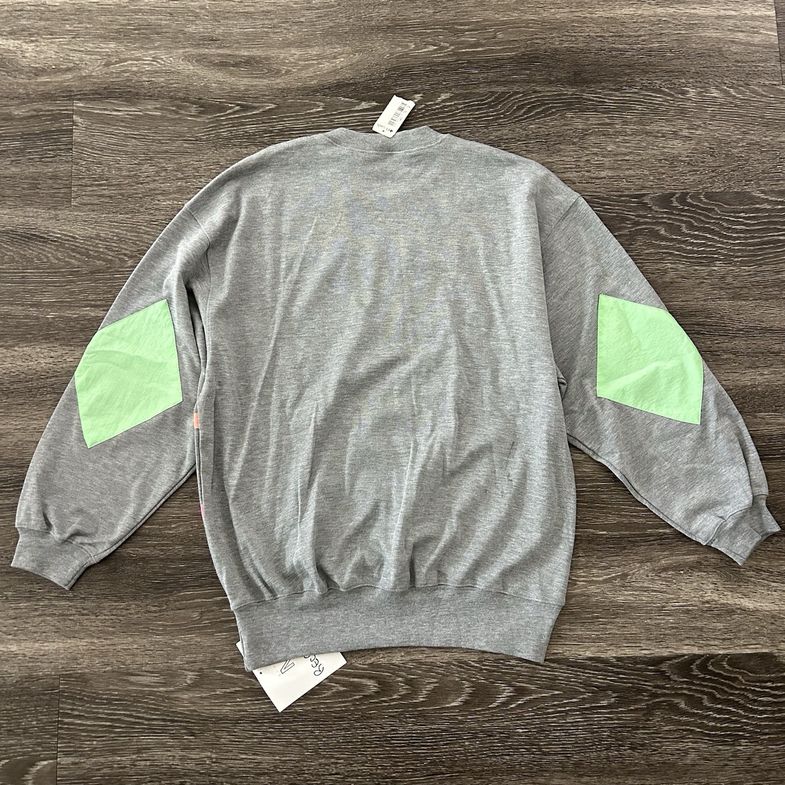 Vintage 80s 90s Recreation Pullover Sweatshirt Sz M Neon Elbow Patches Deadstock