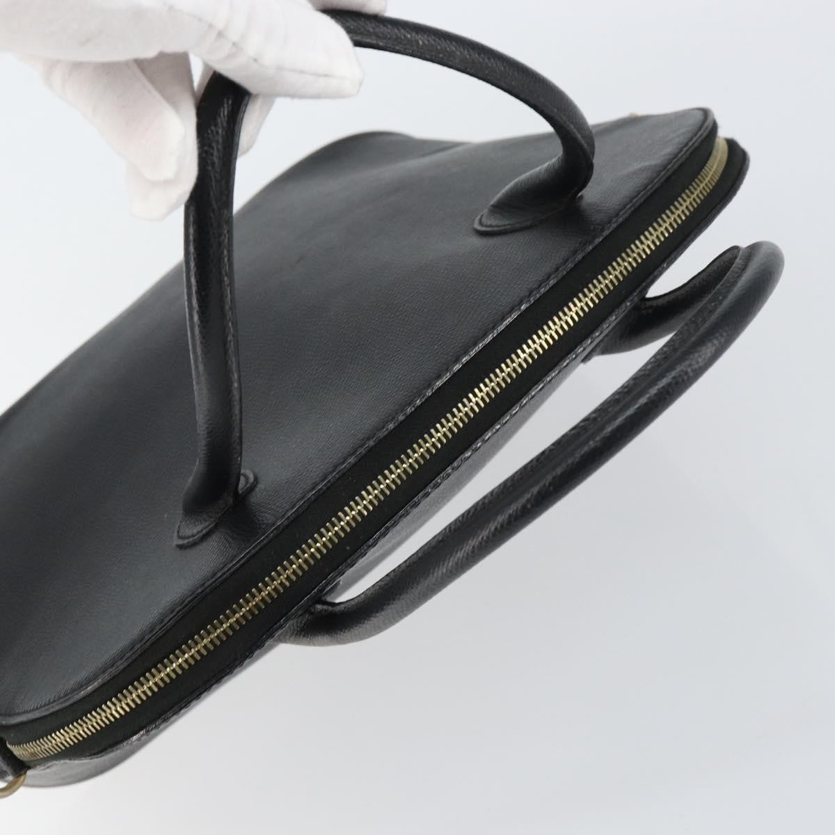 CELINE Hand Bag Leather Black Gold Auth ep12323