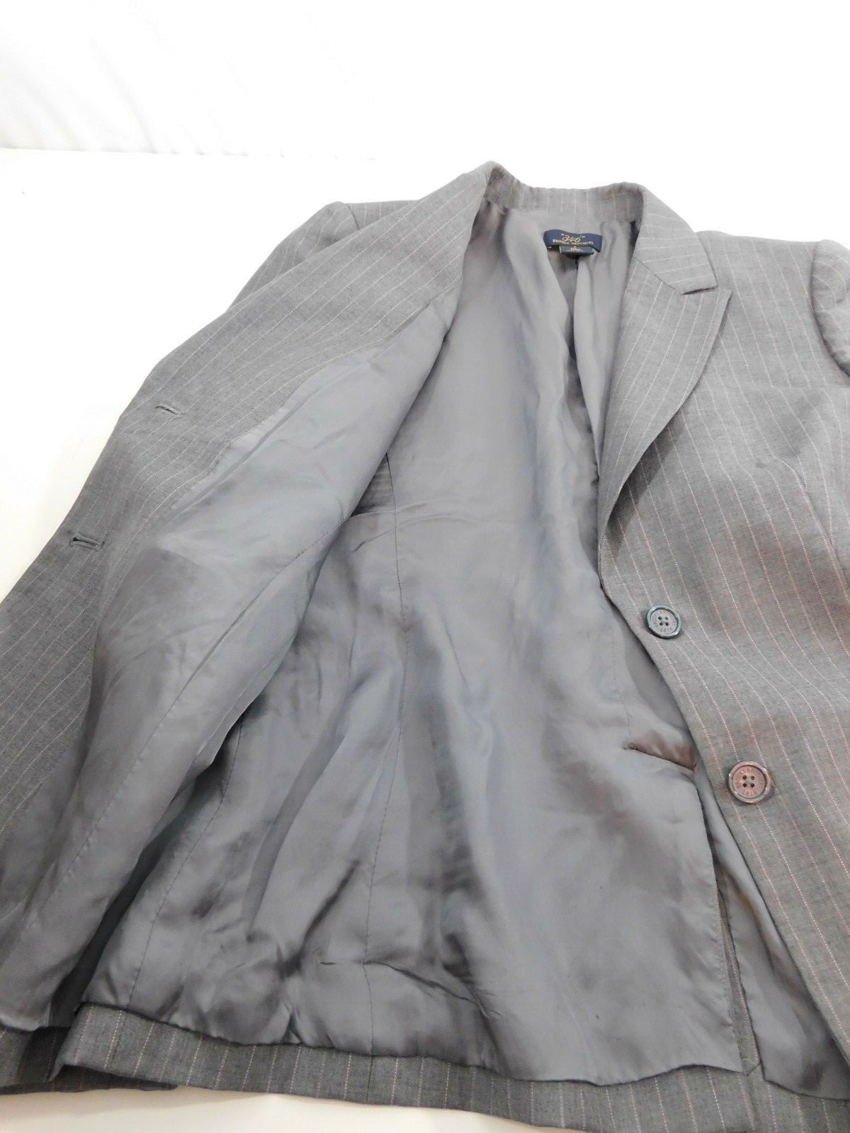 Brooks Brothers “346” Women’s Gray Pinstriped Wool Blazer Bemberg Cupro Lining 6