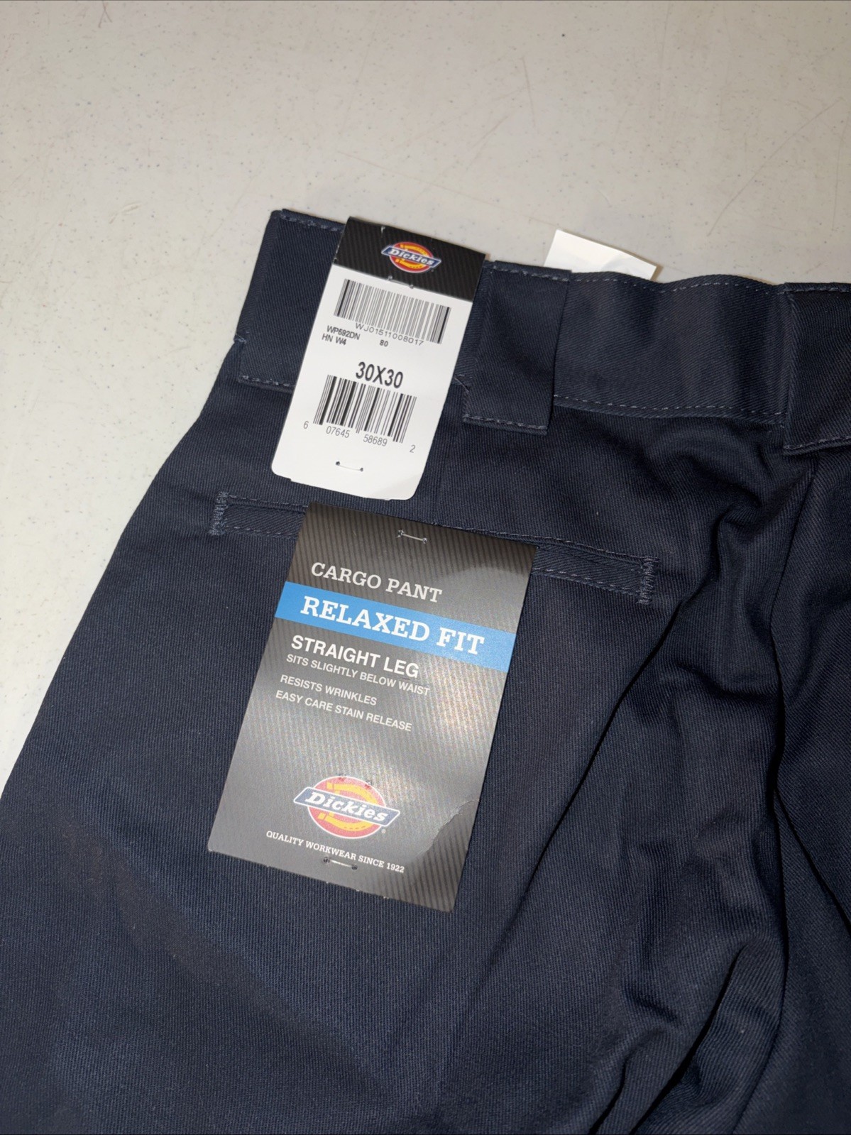 Dickies Men’s Relaxed Straight-Fit Cargo Work Pant, blue Dark Navy 30X30