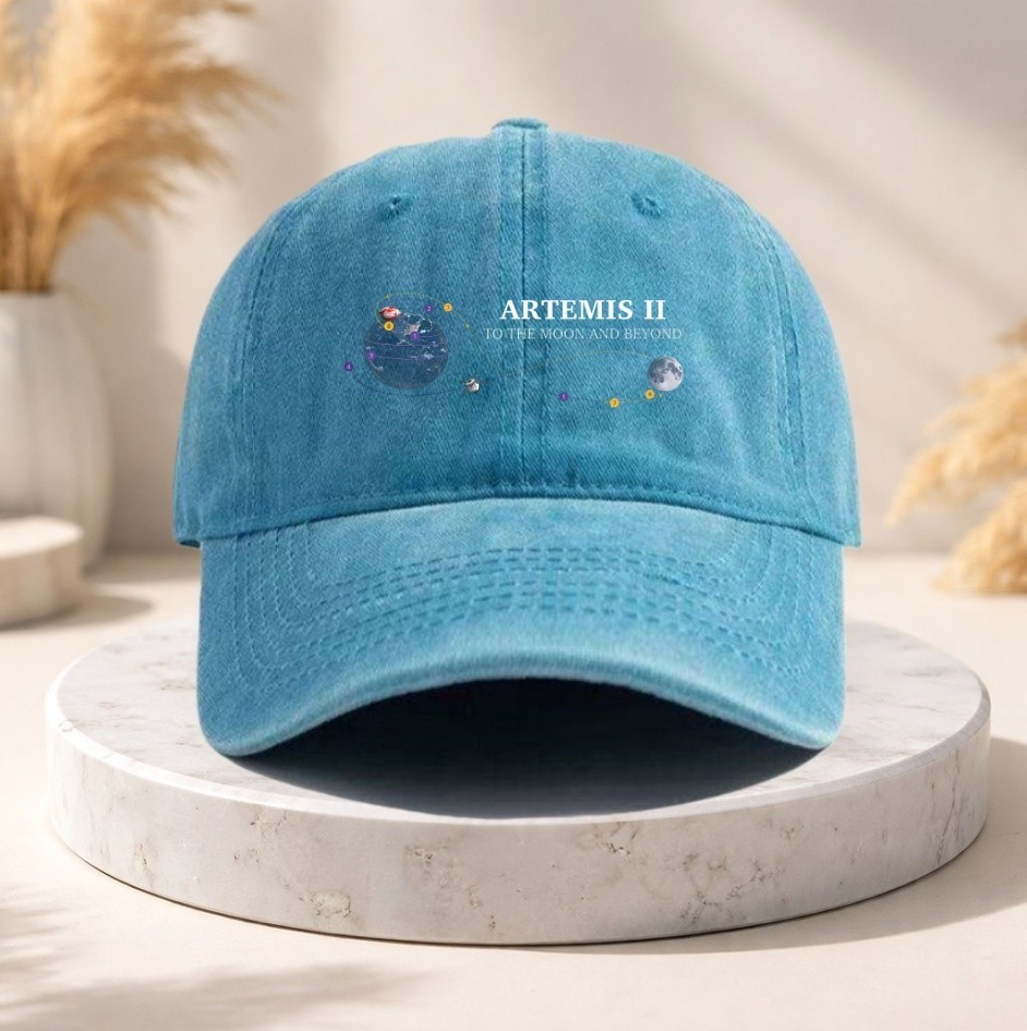 Artemis II To The Moon And Beyond Washed Cotton Baseball Cap Space Mission Hat