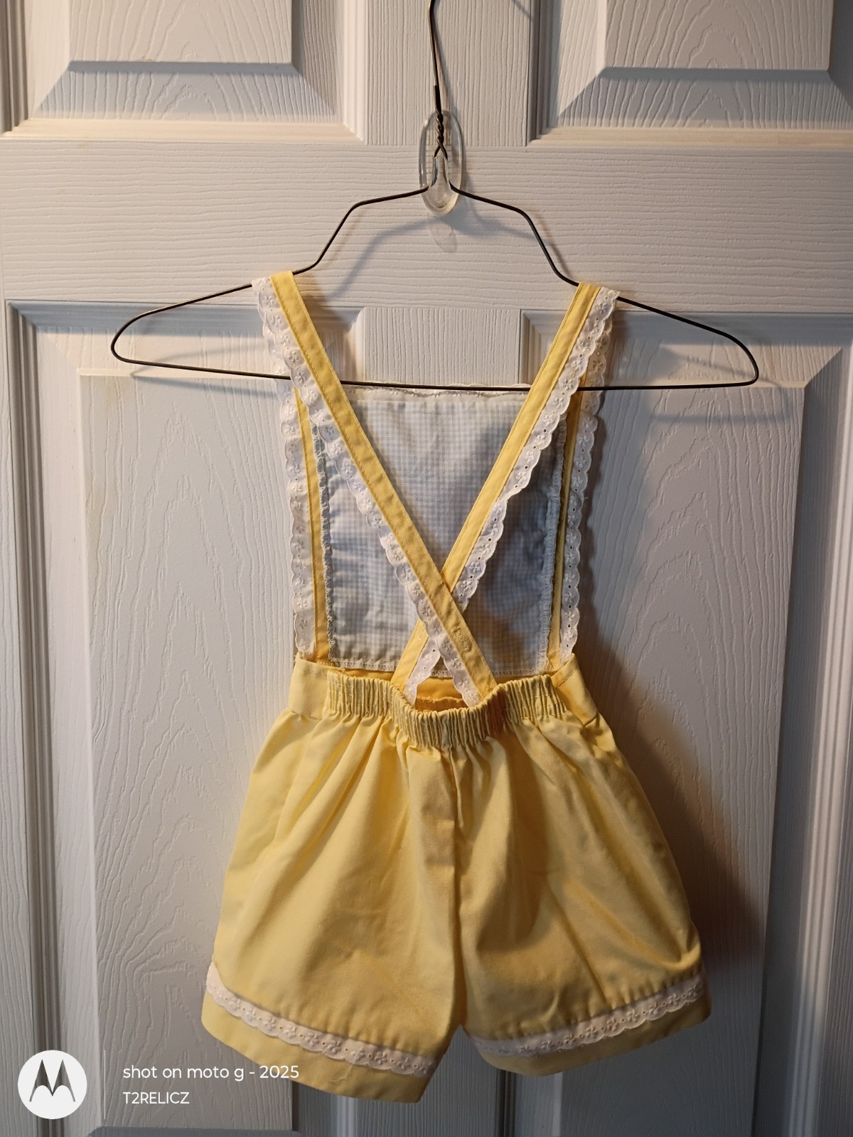 Vtg 3T Summer Embroidered Yellow Jumper~Gender Neutral-Field/Birds/Sky~USA Made