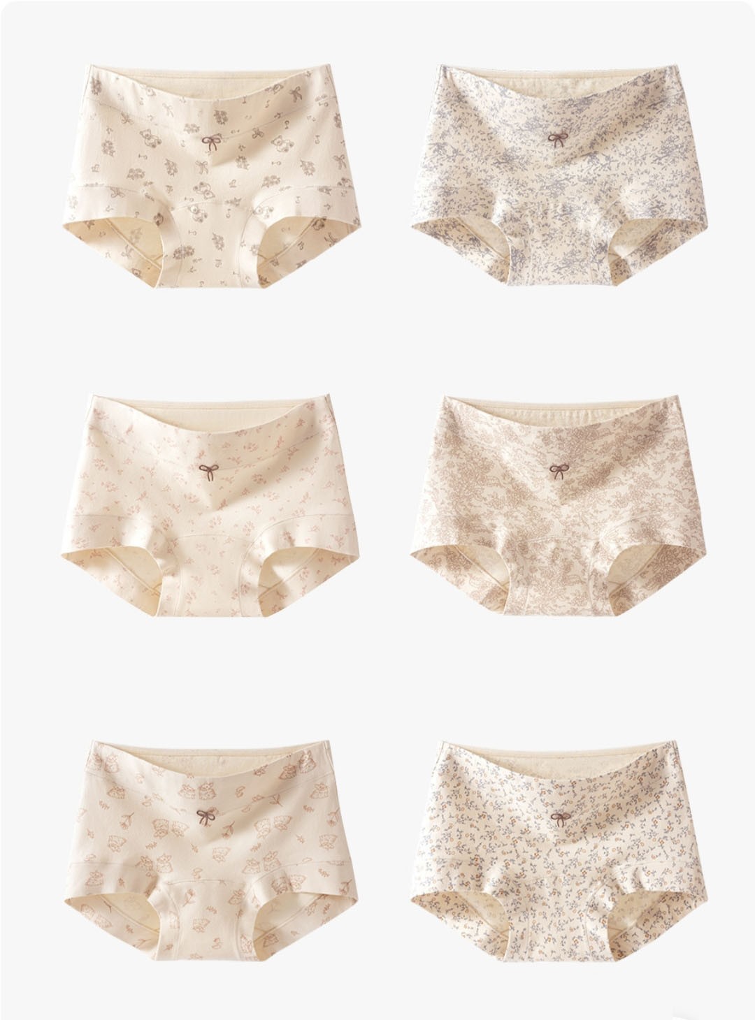 4X Women Cotton Boy Shorts Floral Print Light Tummy Control Full Coverage L-2XL