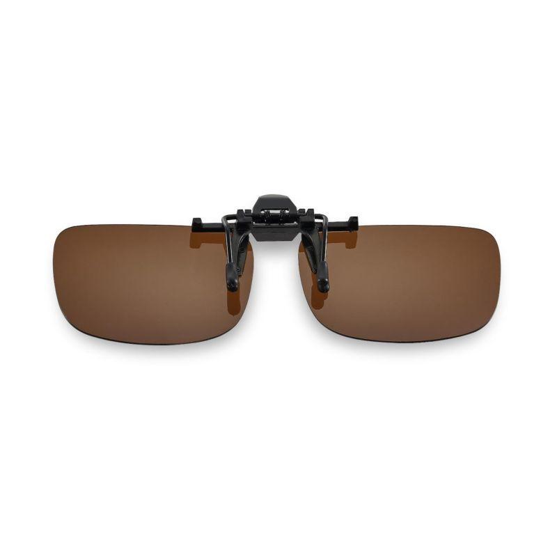 New Walleva Polarized Brown Clip-on Flip-up Sunglasses Lenses