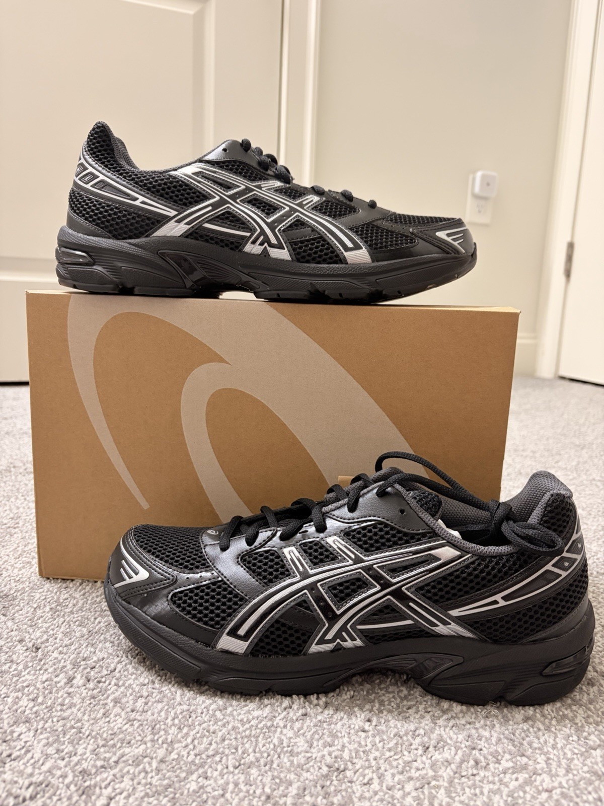 Sz 11.5M ASICS GEL-1130 Black Pure Silver Mesh Sneaker 2023 1201A906-001 Men’s