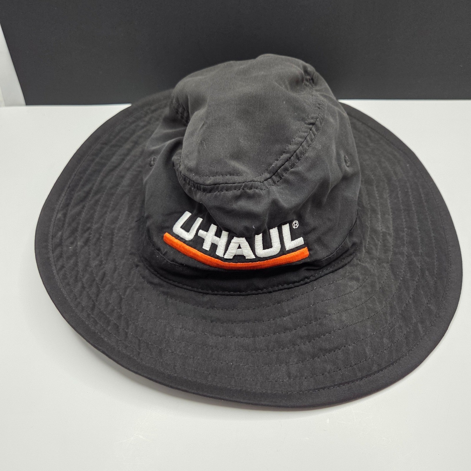 U-Haul Boonie Hat Sportex Safety Sun Bucket Wide Brim S/M Black Embroidered Logo